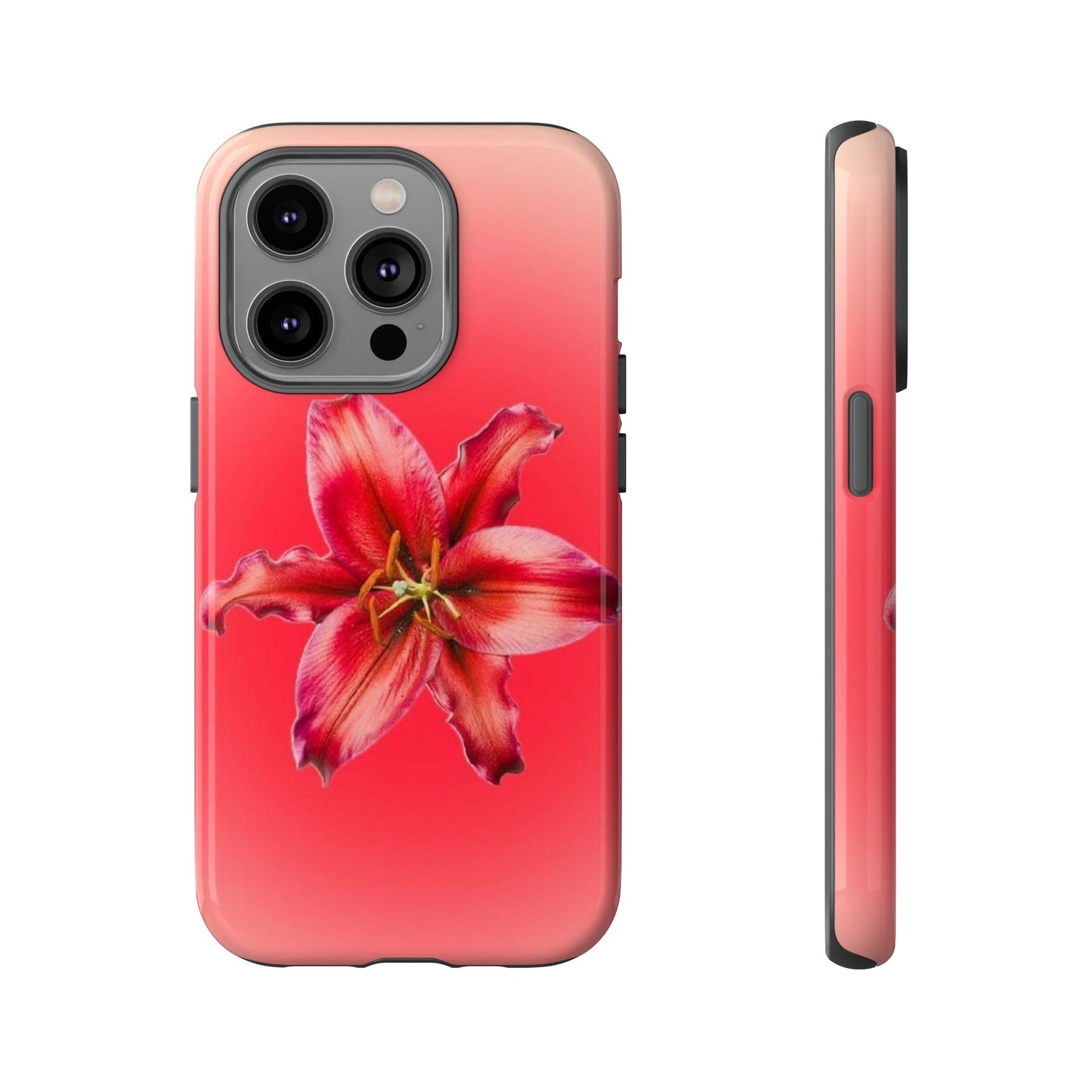 Phone Case - Vibrant Red Lily Glossy & Matte Tough Case