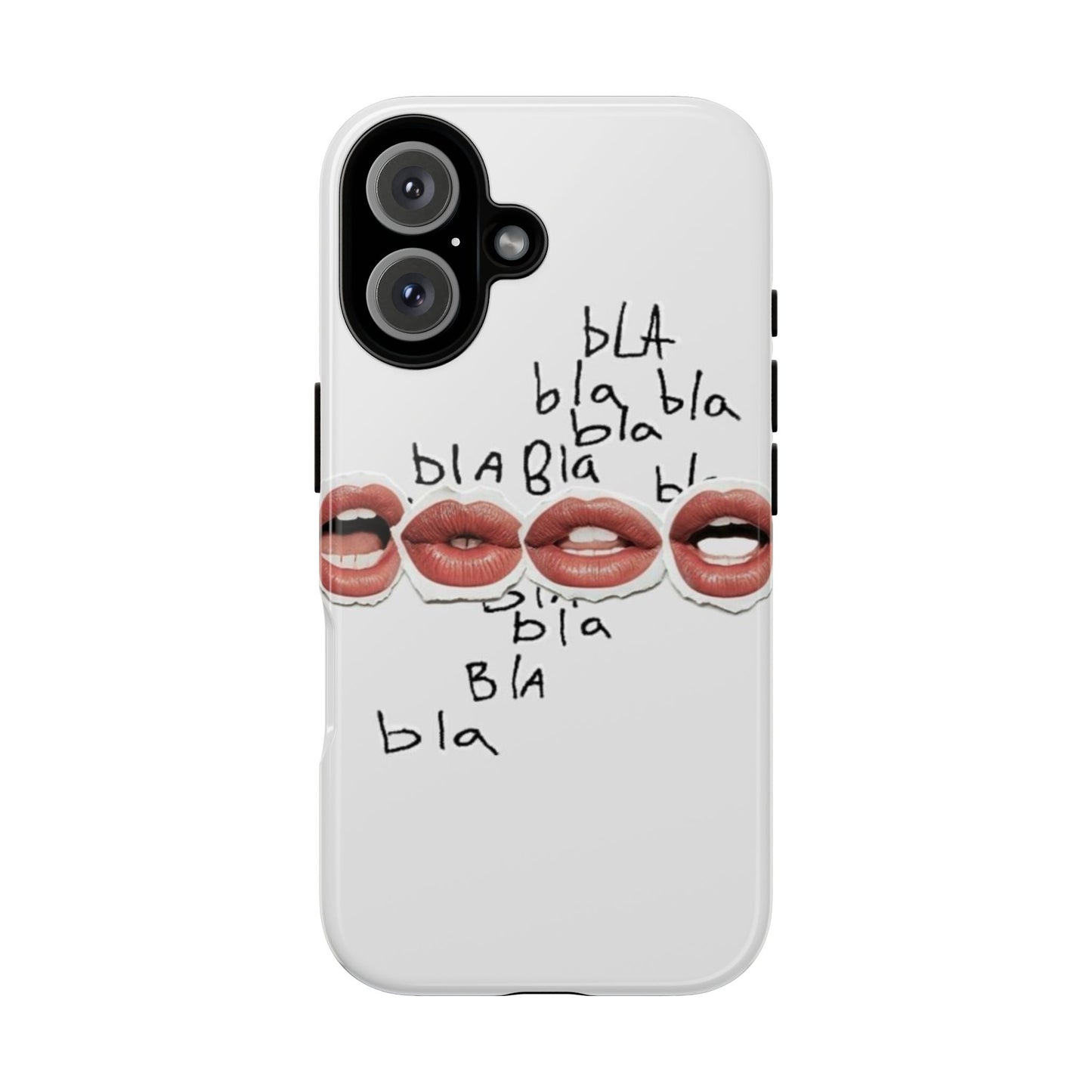 Playful Phone Case with Lips Design - Tough Cases