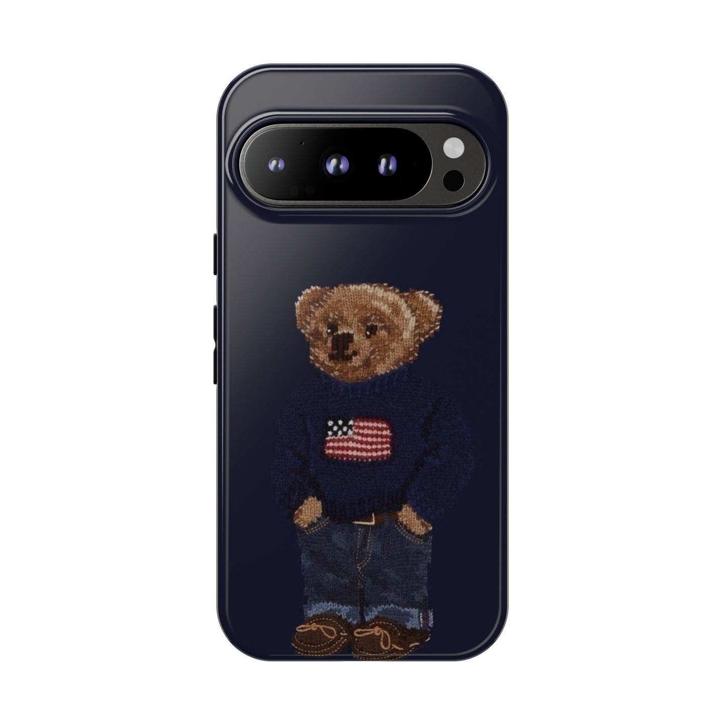 Patriotic Polo Bear Phone Case — Navy Protective Tough Case