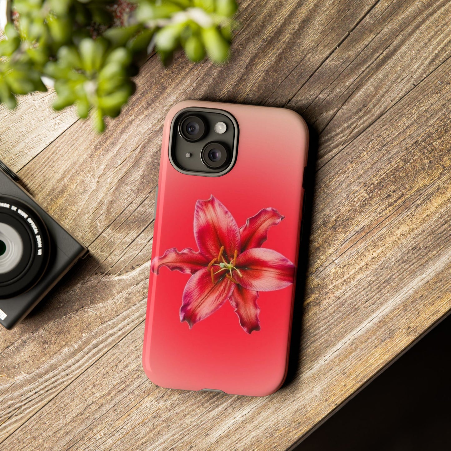 Phone Case - Vibrant Red Lily Glossy & Matte Tough Case