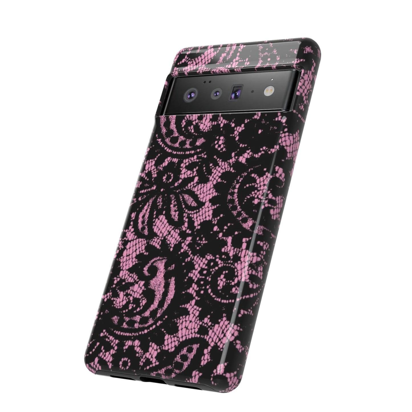 Phone Case — Pink Lace Floral Tough Protective Case