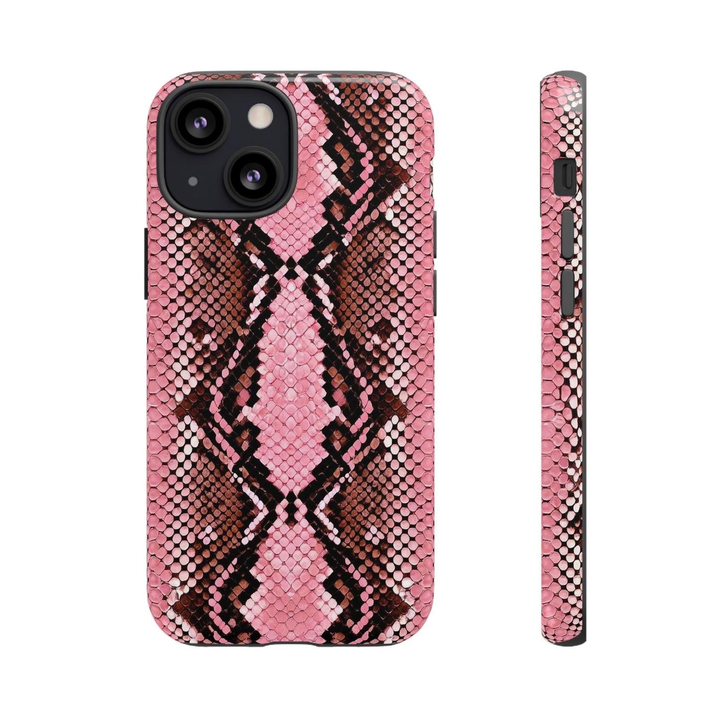 Pink Snake Skin Tough Phone Case — Protective Stylish iPhone Cover