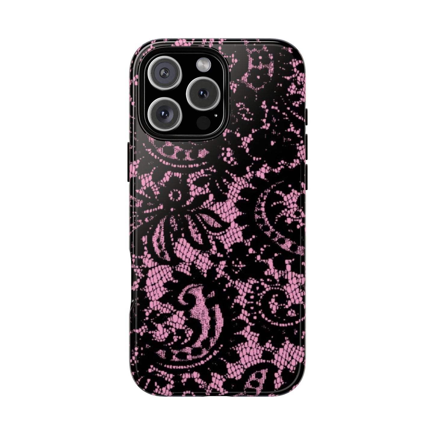 Phone Case — Pink Lace Floral Tough Protective Case