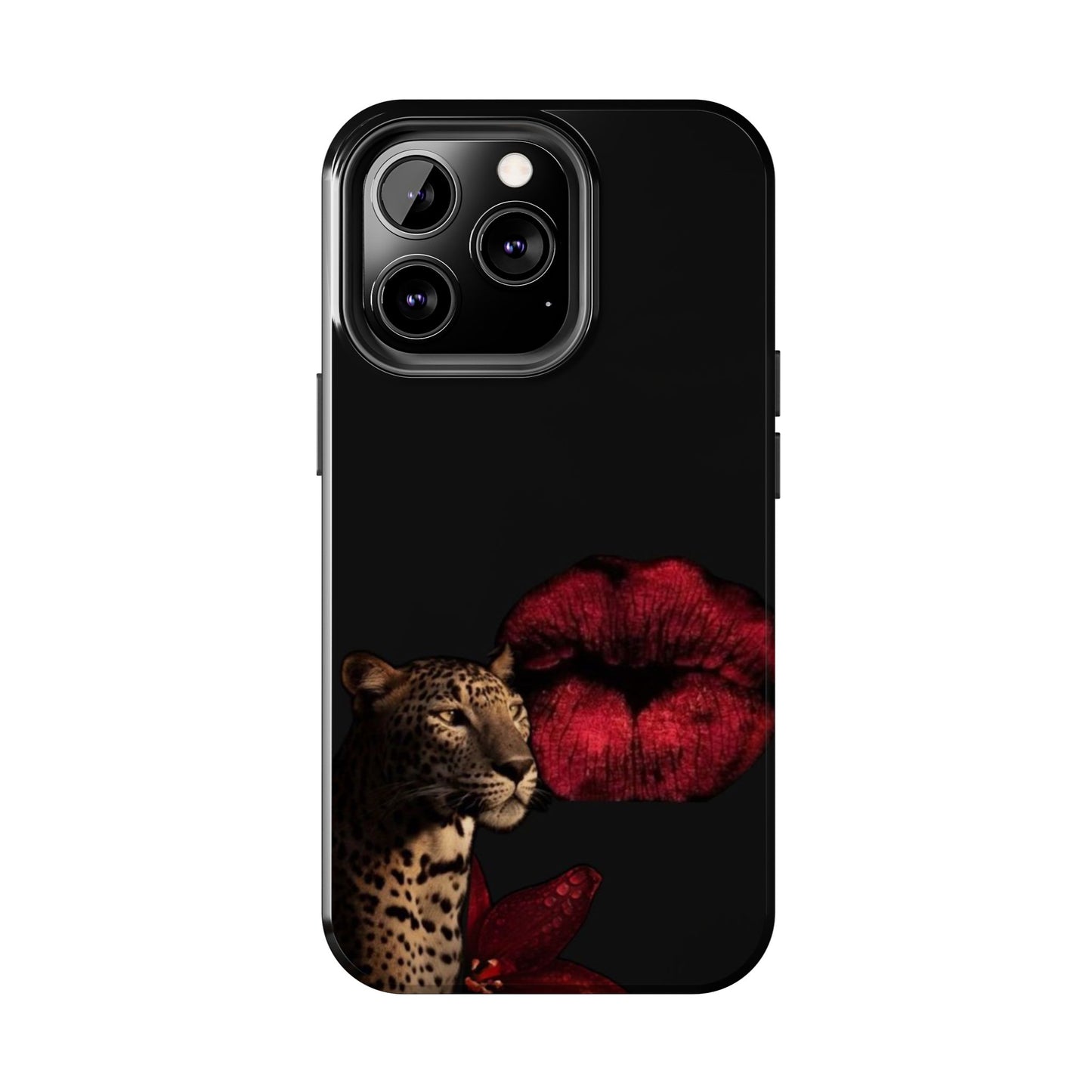 Wild Kiss Tough Phone Case - Stylish Leopard Design for Animal Lovers