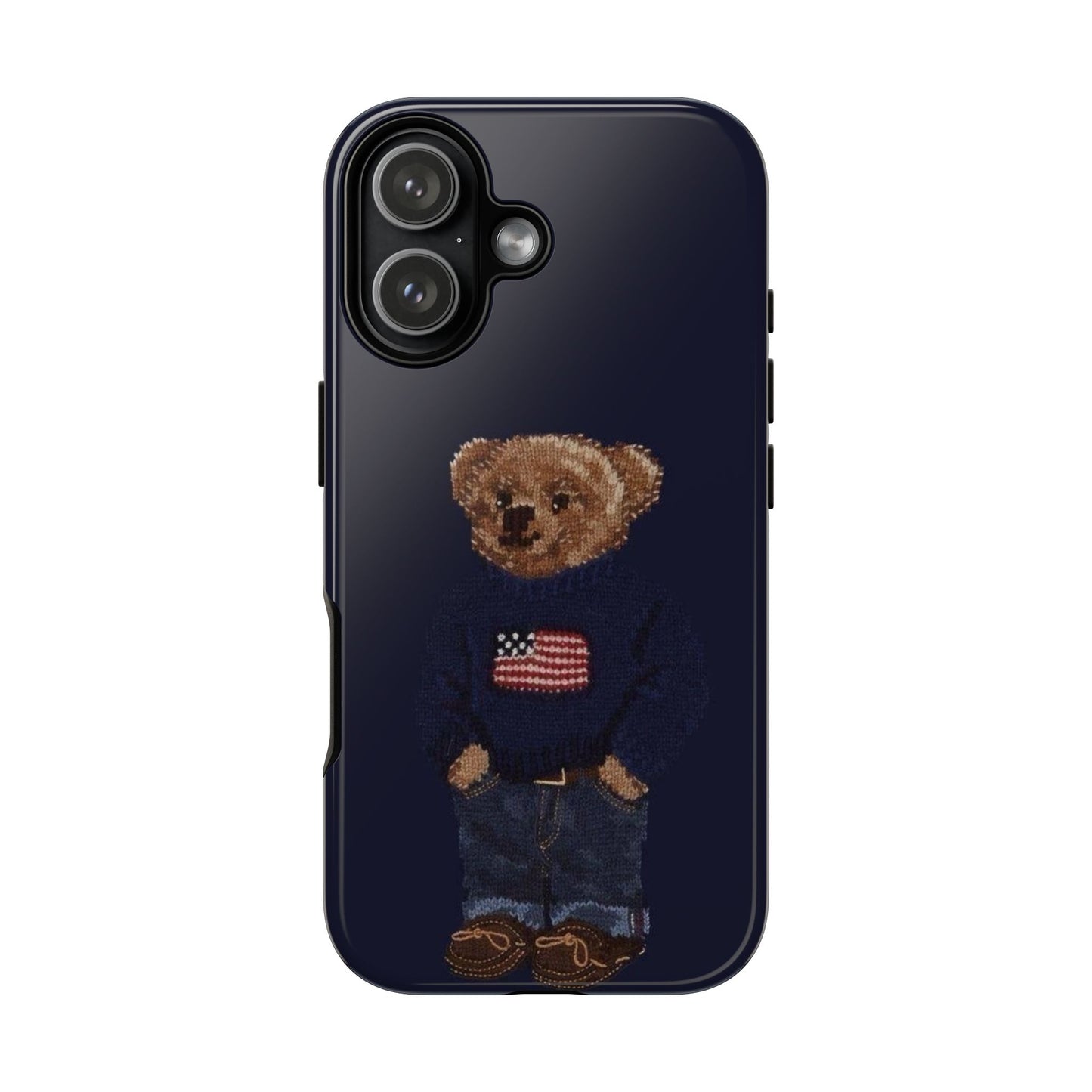 Patriotic Polo Bear Phone Case — Navy Protective Tough Case