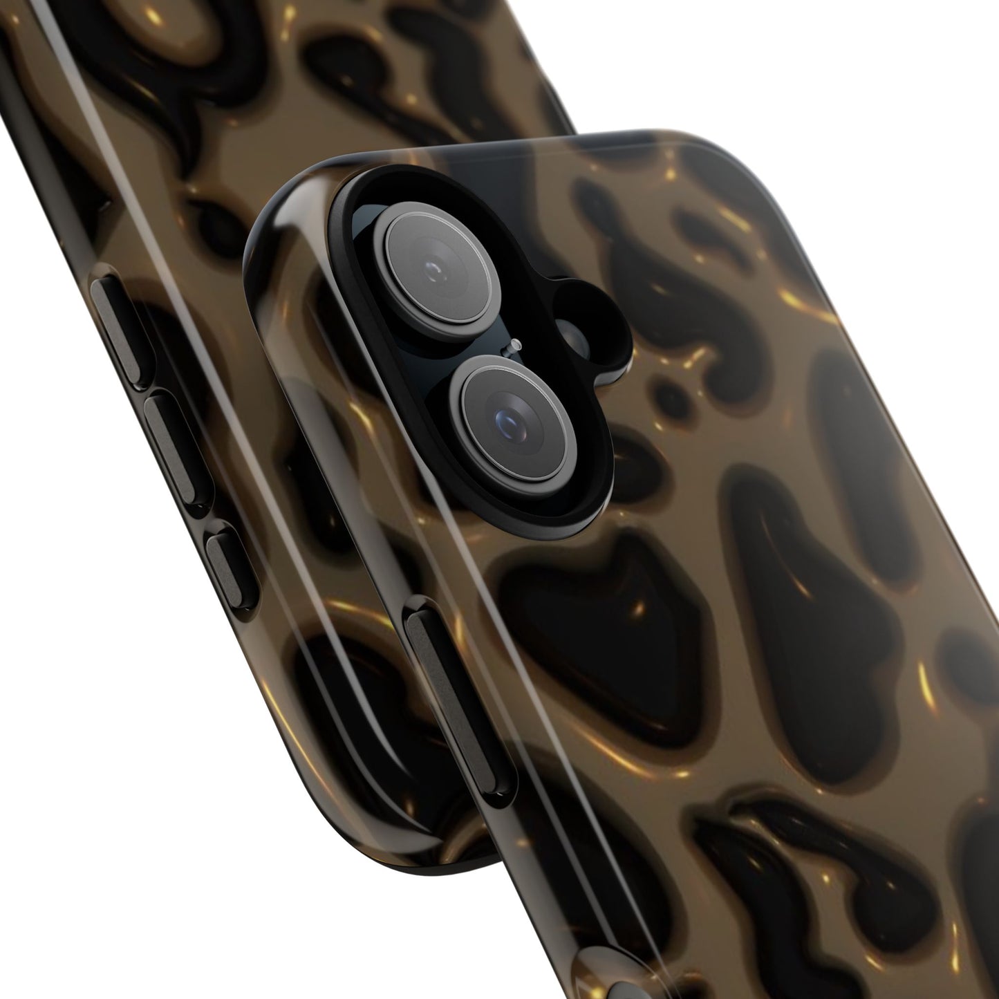 Leopard Gloss Tough Phone Case — Durable Protective iPhone Cover with Glossy Brown Animal Print
