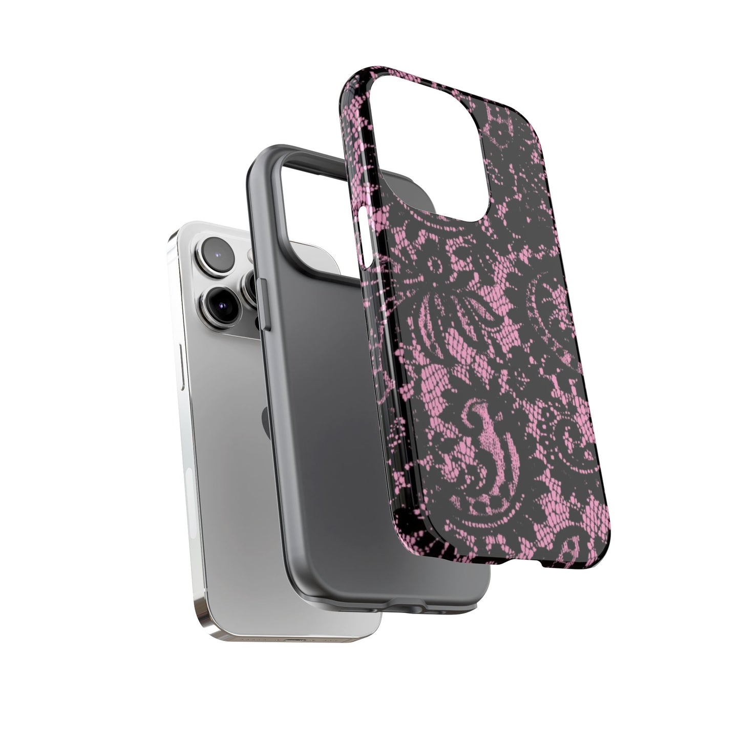 Phone Case — Pink Lace Floral Tough Protective Case