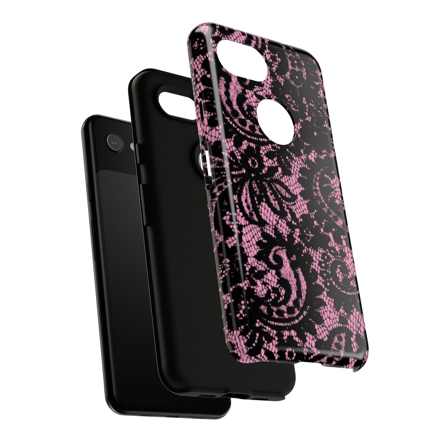 Phone Case — Pink Lace Floral Tough Protective Case