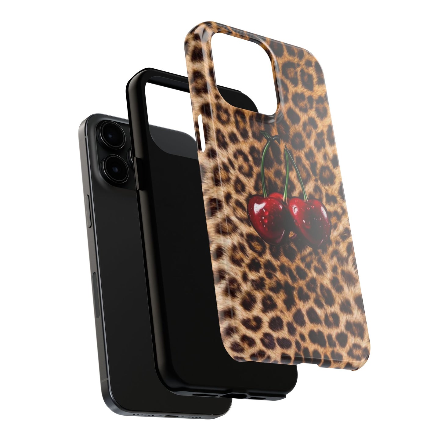 Wild Cherry Leopard Tough Phone Case - Stylish and Durable Protection