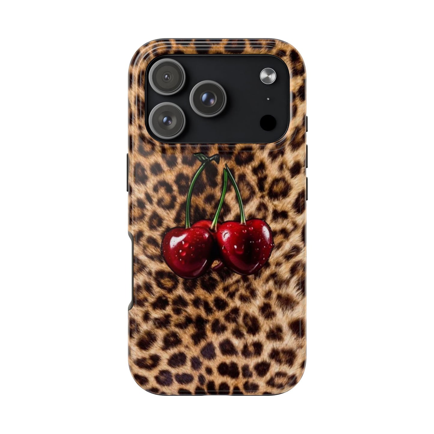 Wild Cherry Leopard Tough Phone Case - Stylish and Durable Protection