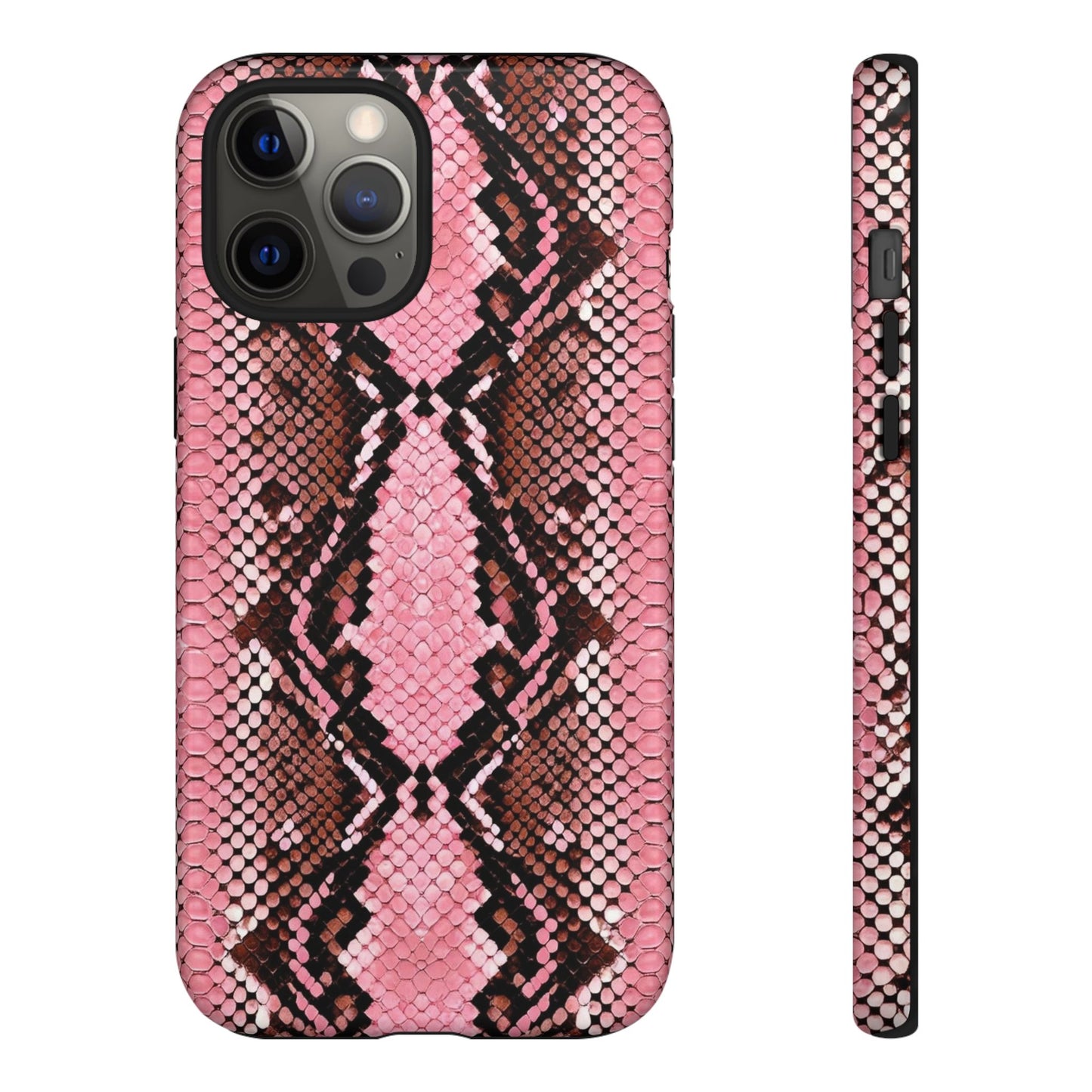 Pink Snake Skin Tough Phone Case — Protective Stylish iPhone Cover