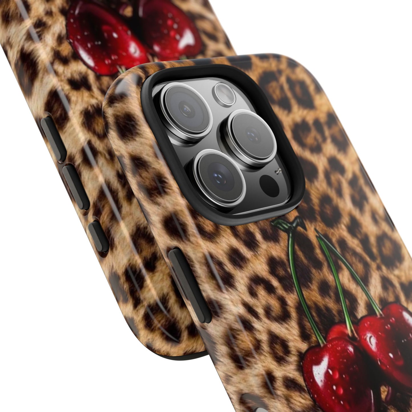 Wild Cherry Leopard Tough Phone Case - Stylish and Durable Protection