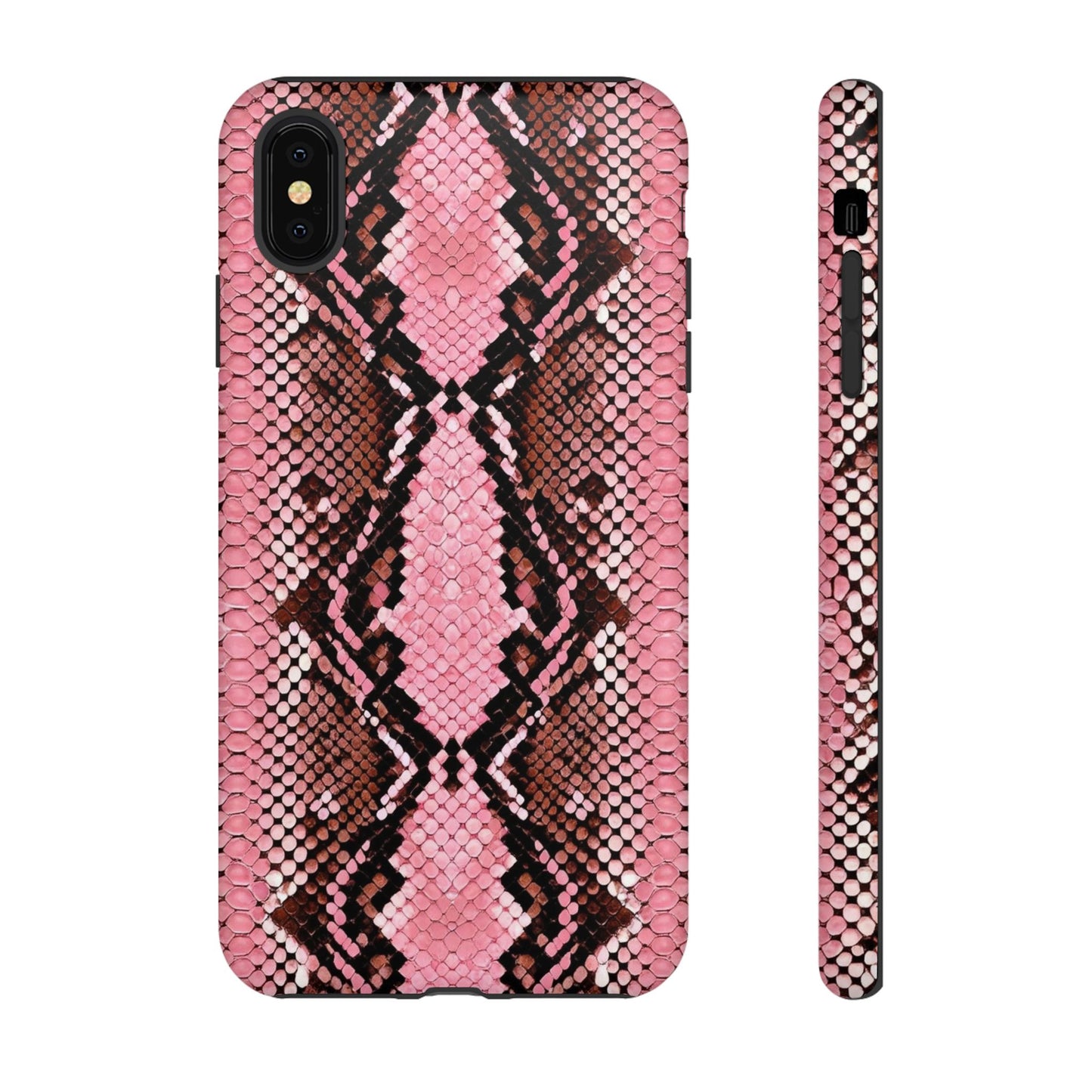 Pink Snake Skin Tough Phone Case — Protective Stylish iPhone Cover