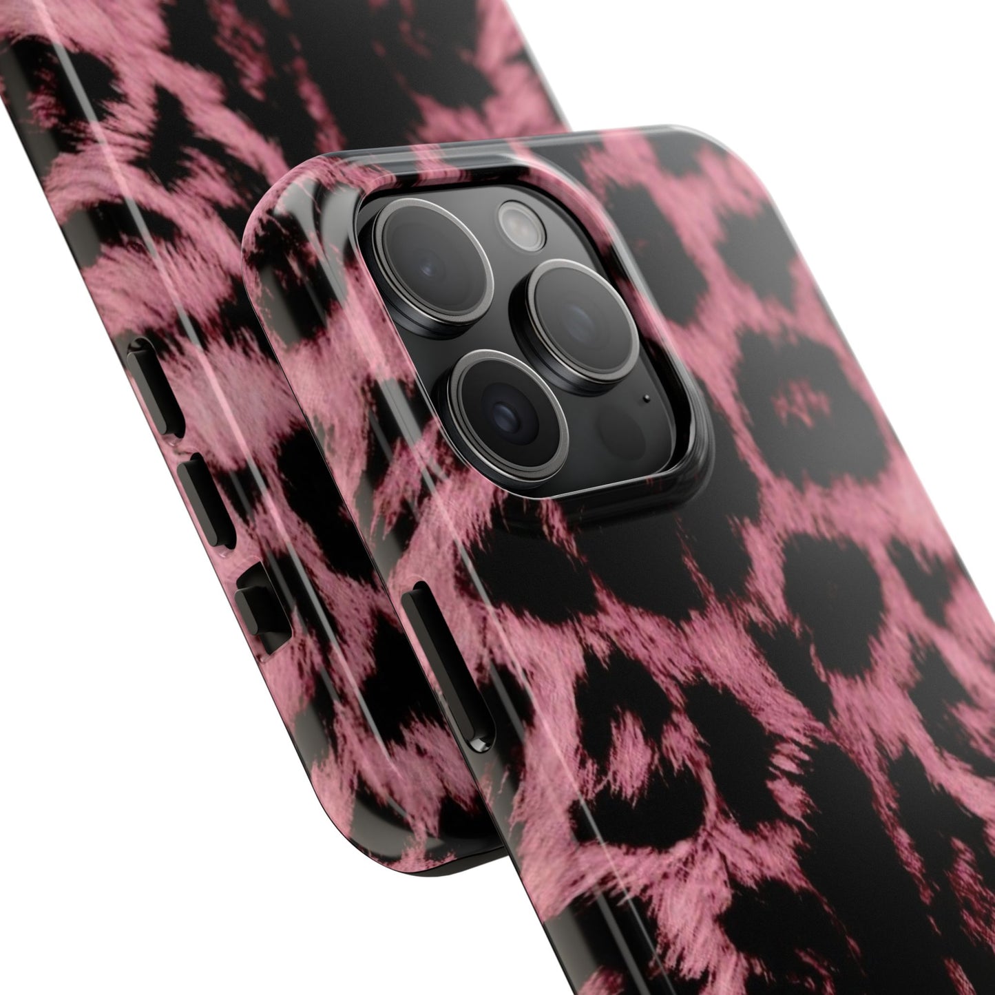 Stylish Pink Leopard Print Tough Phone Case - Durable & Trendy Protection