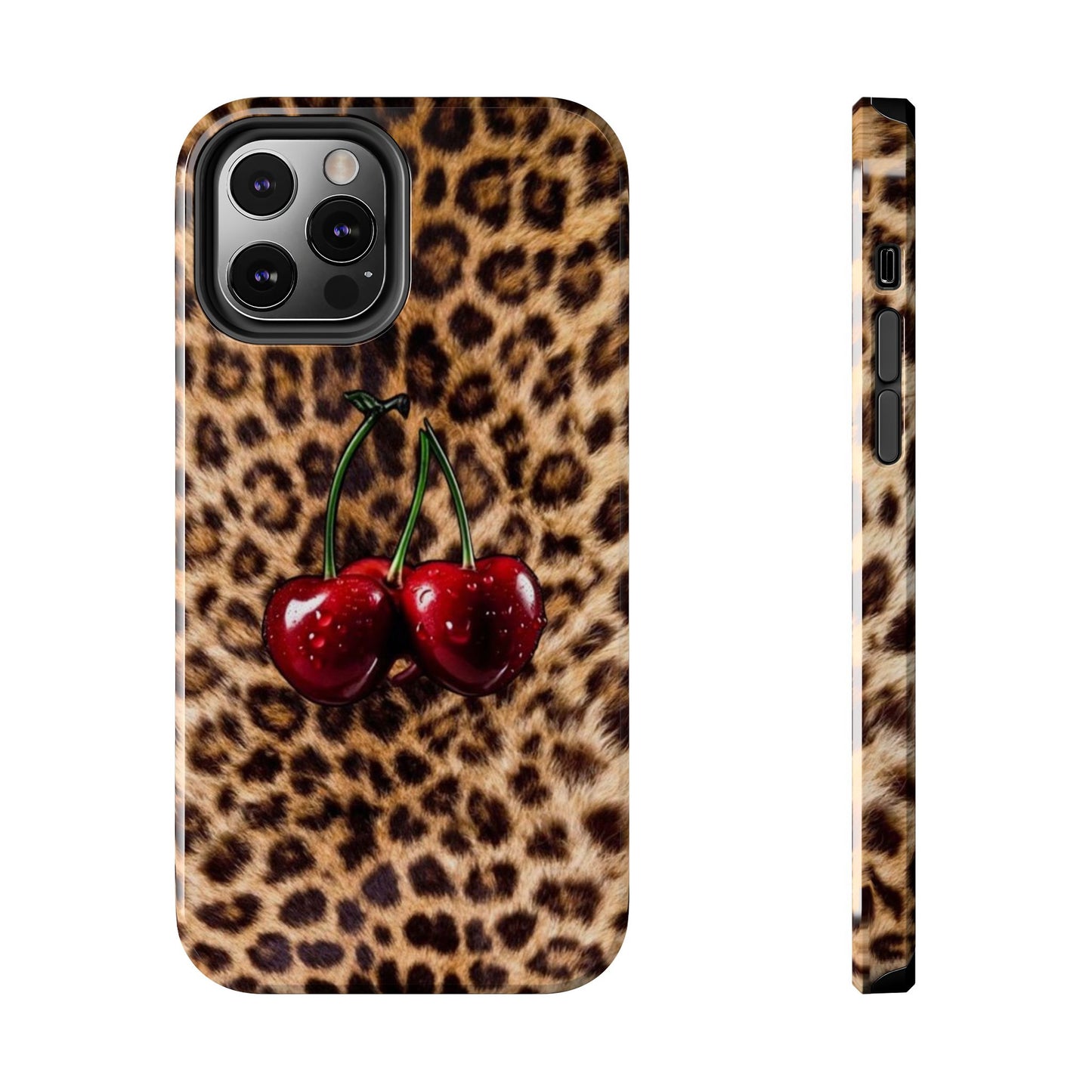 Wild Cherry Leopard Tough Phone Case - Stylish and Durable Protection