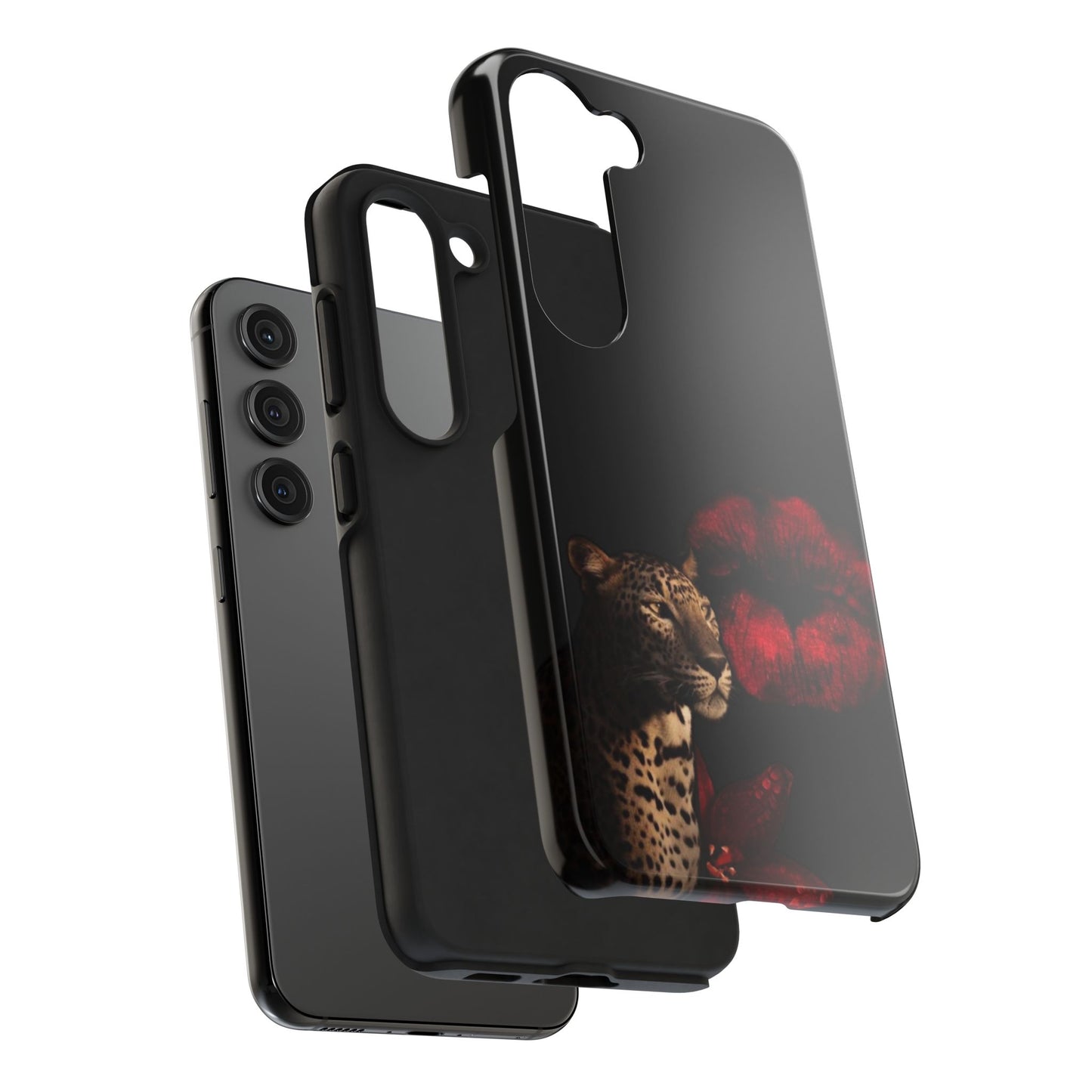 Wild Kiss Tough Phone Case - Stylish Leopard Design for Animal Lovers