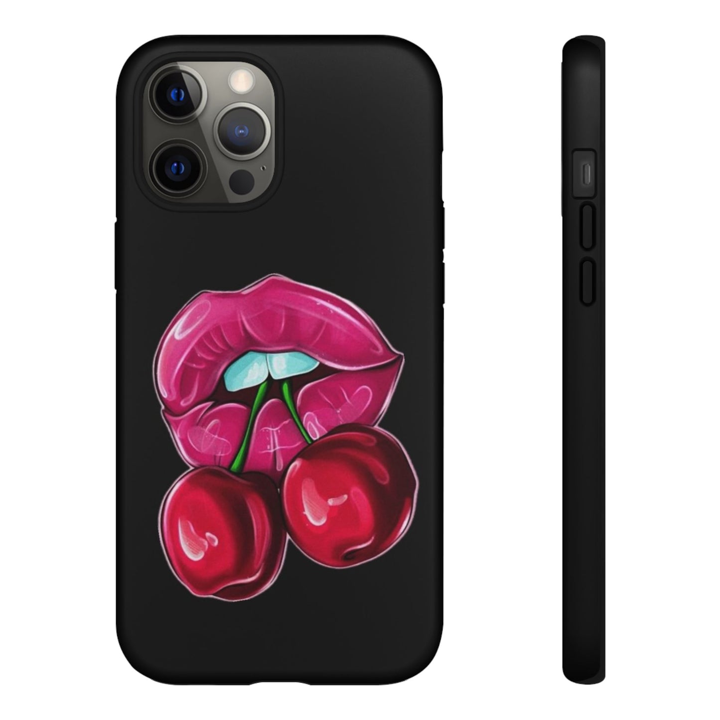 Cherry Lips Phone Case, Tough Phone Cover, Cute Phone Accessories, Fun Phone Protection, Unique Gift for Her, Bachelorette Party Favor