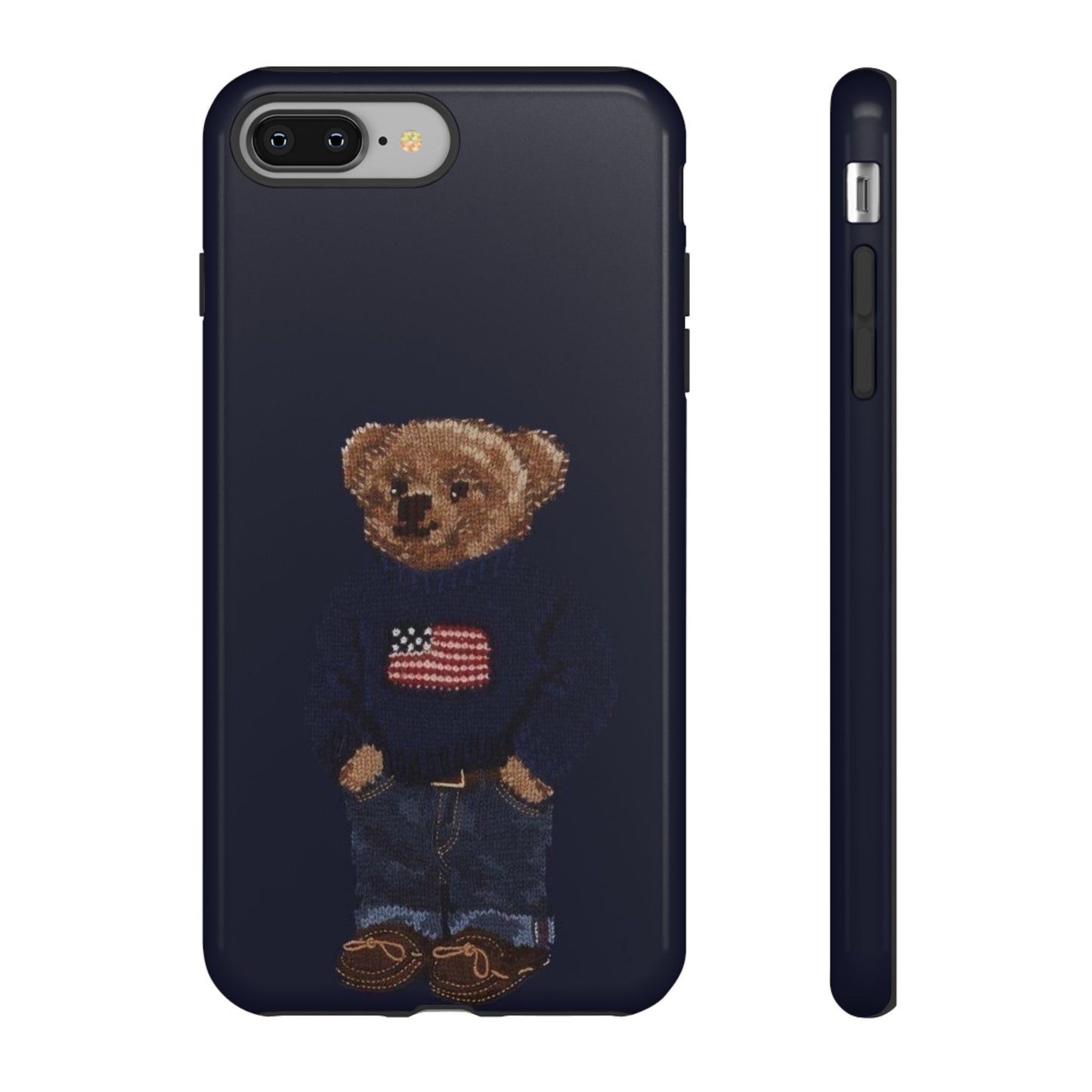 Patriotic Polo Bear Phone Case — Navy Protective Tough Case