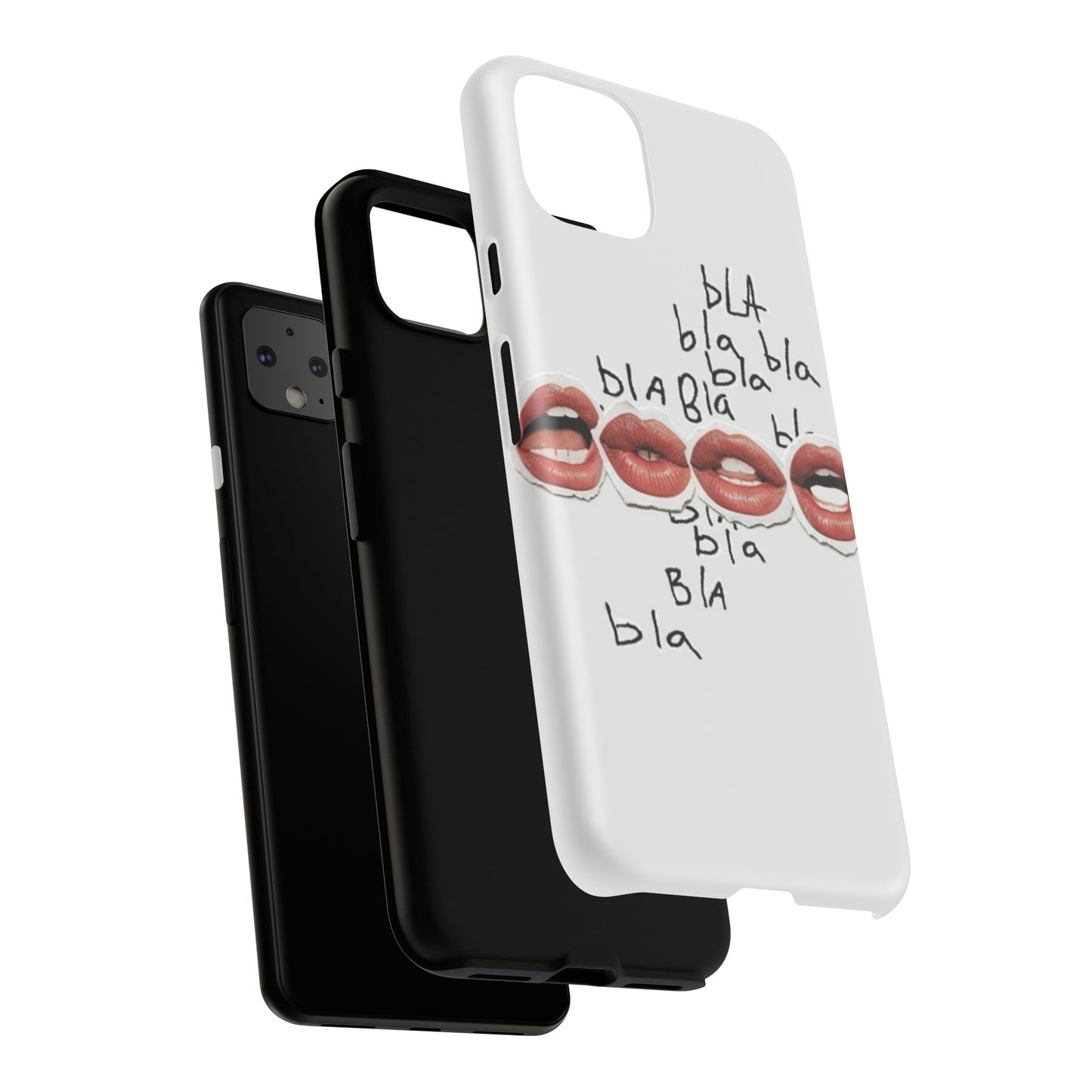 Playful Phone Case with Lips Design - Tough Cases