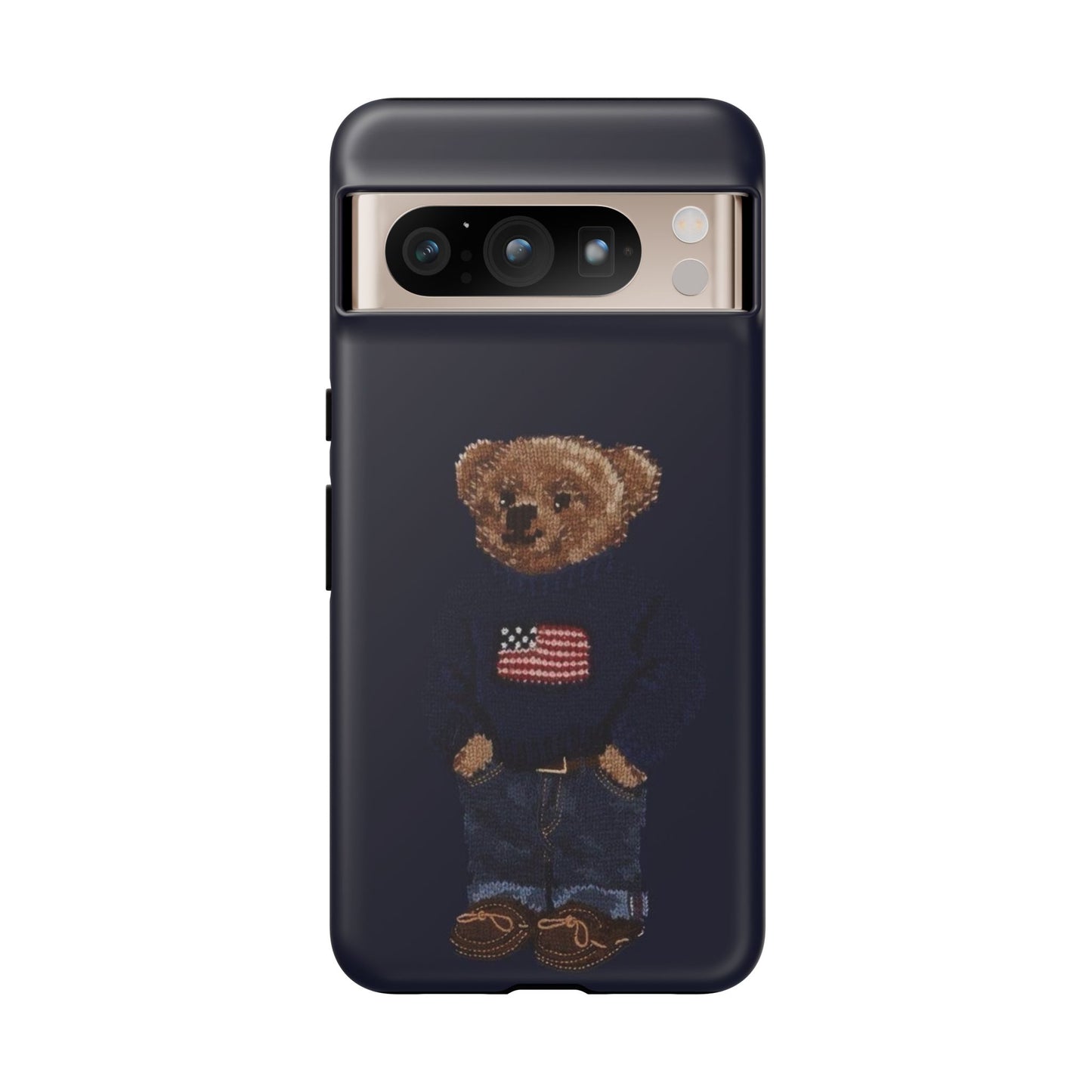 Patriotic Polo Bear Phone Case — Navy Protective Tough Case