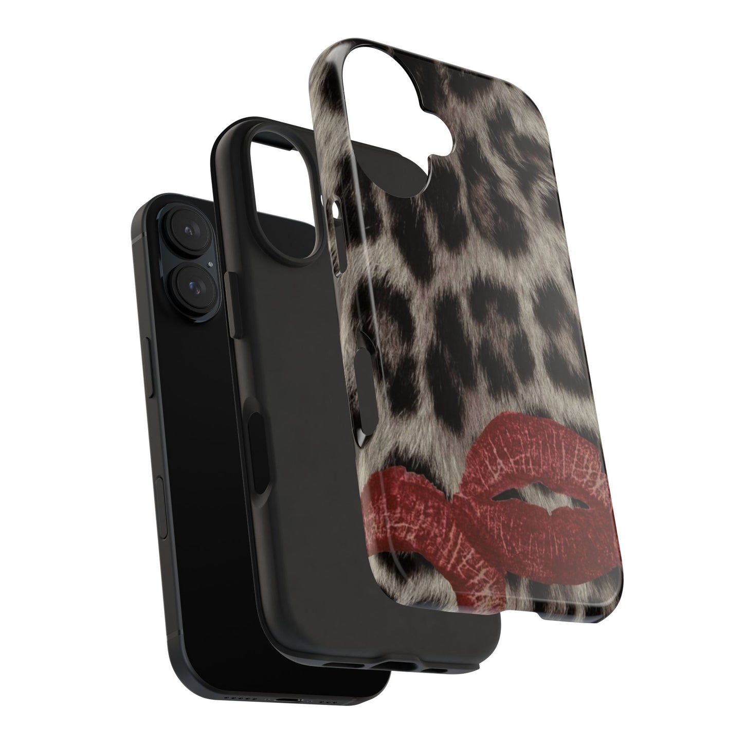 Wild Kiss Leopard Print Phone Case - Tough, Stylish Protection for Trendsetters
