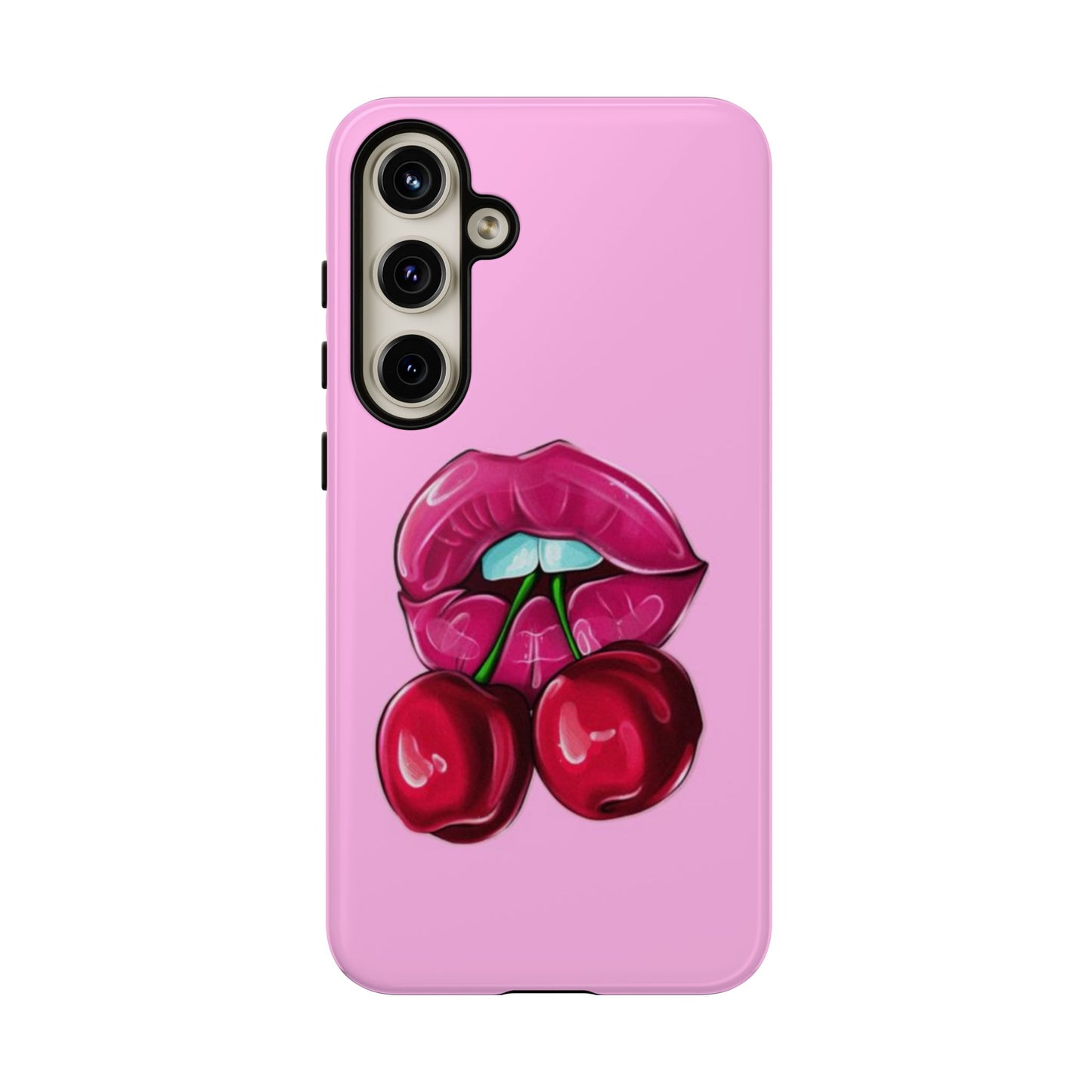 Stylish Phone Case with Cherry Kiss Design, Cute Gift for Her, Trendy Mobile Accessory, Perfect for Birthdays, Valentine's Day, Everyday Use
