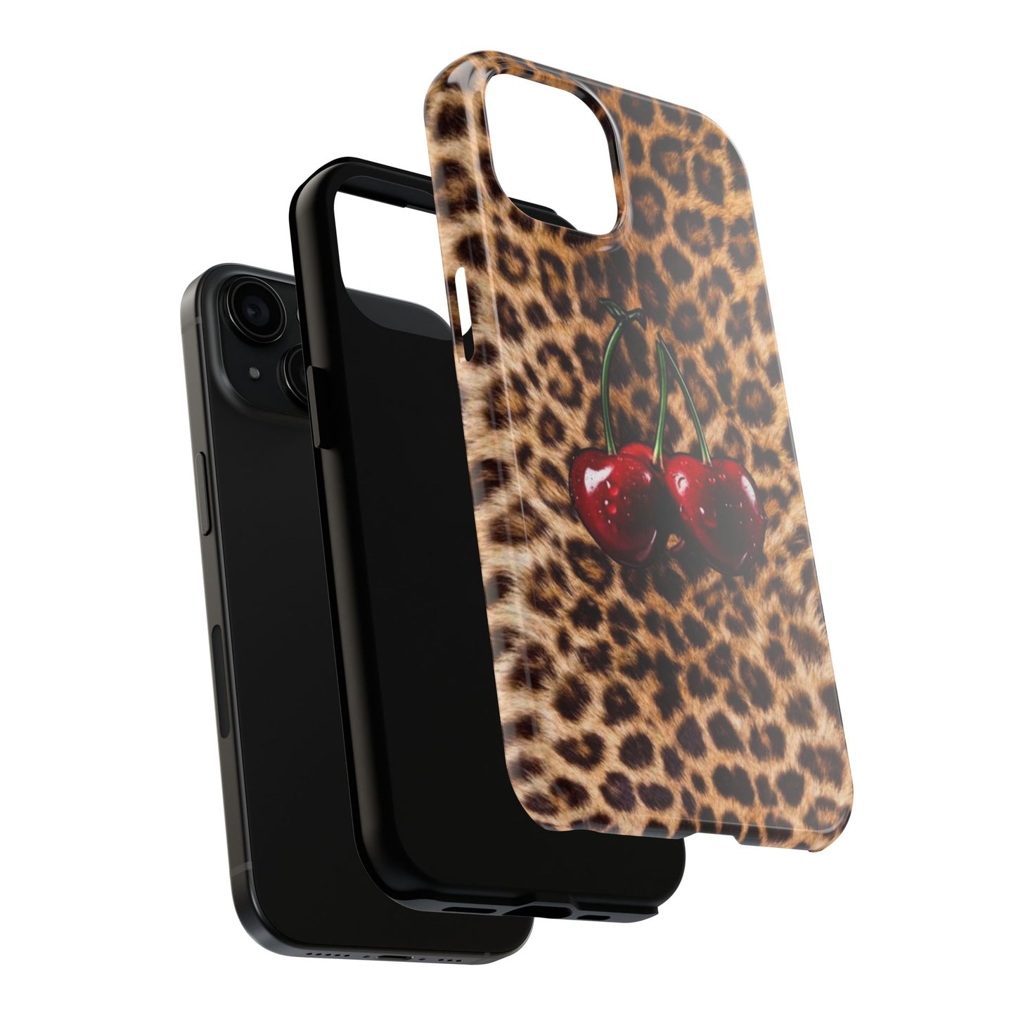 Wild Cherry Leopard Tough Phone Case - Stylish and Durable Protection