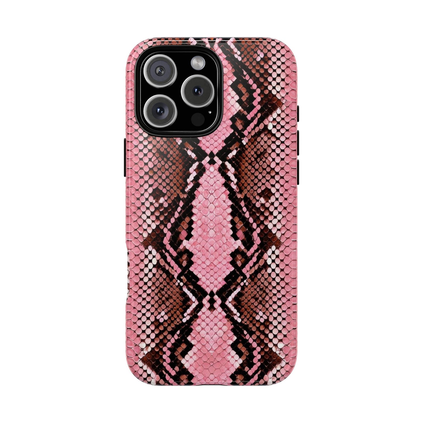 Pink Snake Skin Tough Phone Case — Protective Stylish iPhone Cover