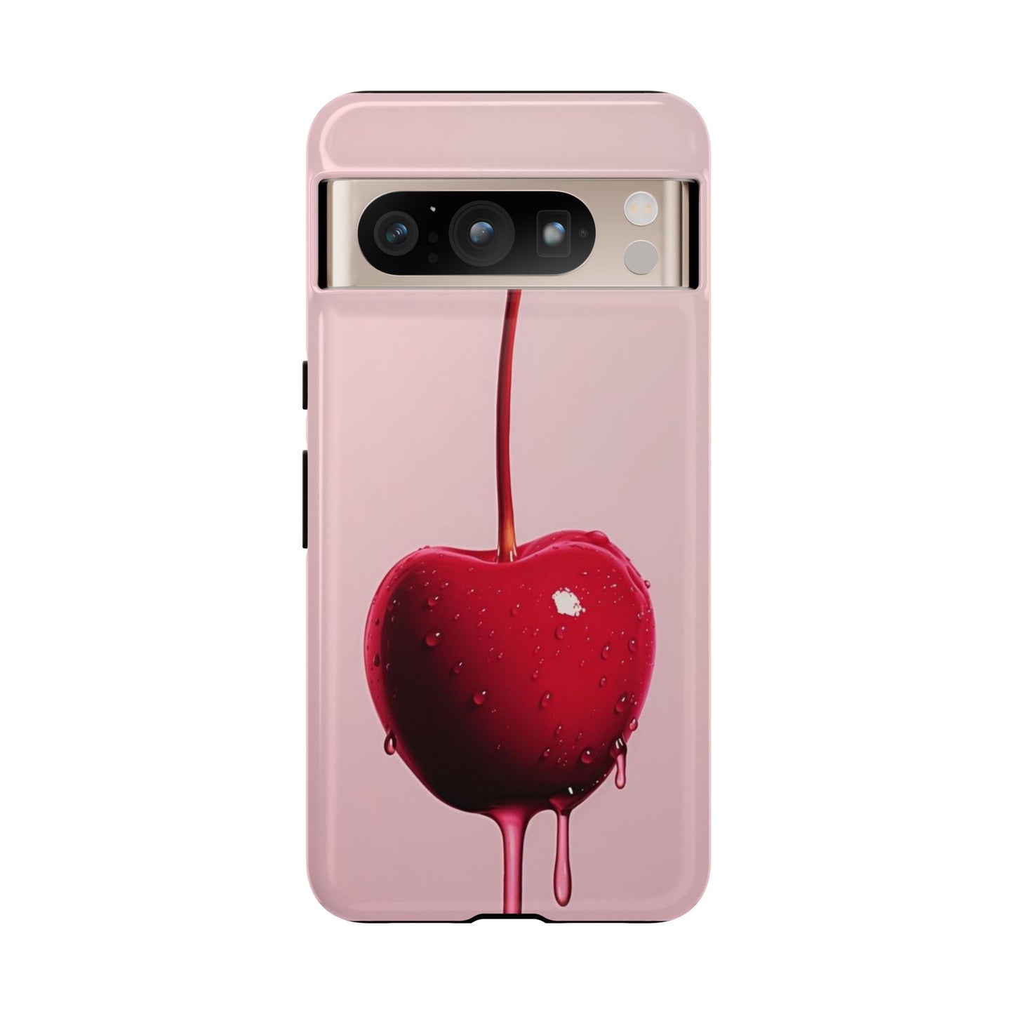 Cherry Drip Phone Case, Tough Phone Cover, Cute Cherry Accessory, Trendy Mobile Case, Kawaii Phone Case, Gift for Her