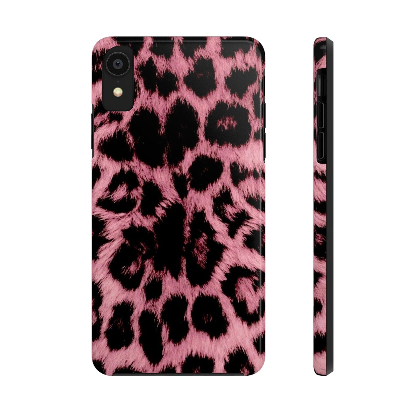 Stylish Pink Leopard Print Tough Phone Case - Durable & Trendy Protection