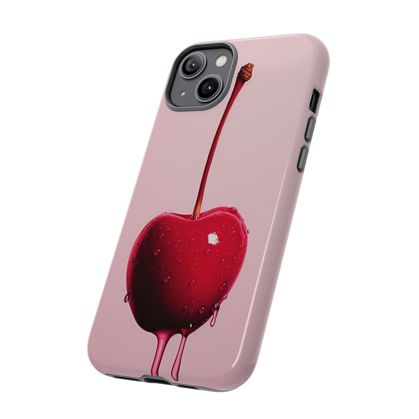 Cherry Drip Phone Case, Tough Phone Cover, Cute Cherry Accessory, Trendy Mobile Case, Kawaii Phone Case, Gift for Her