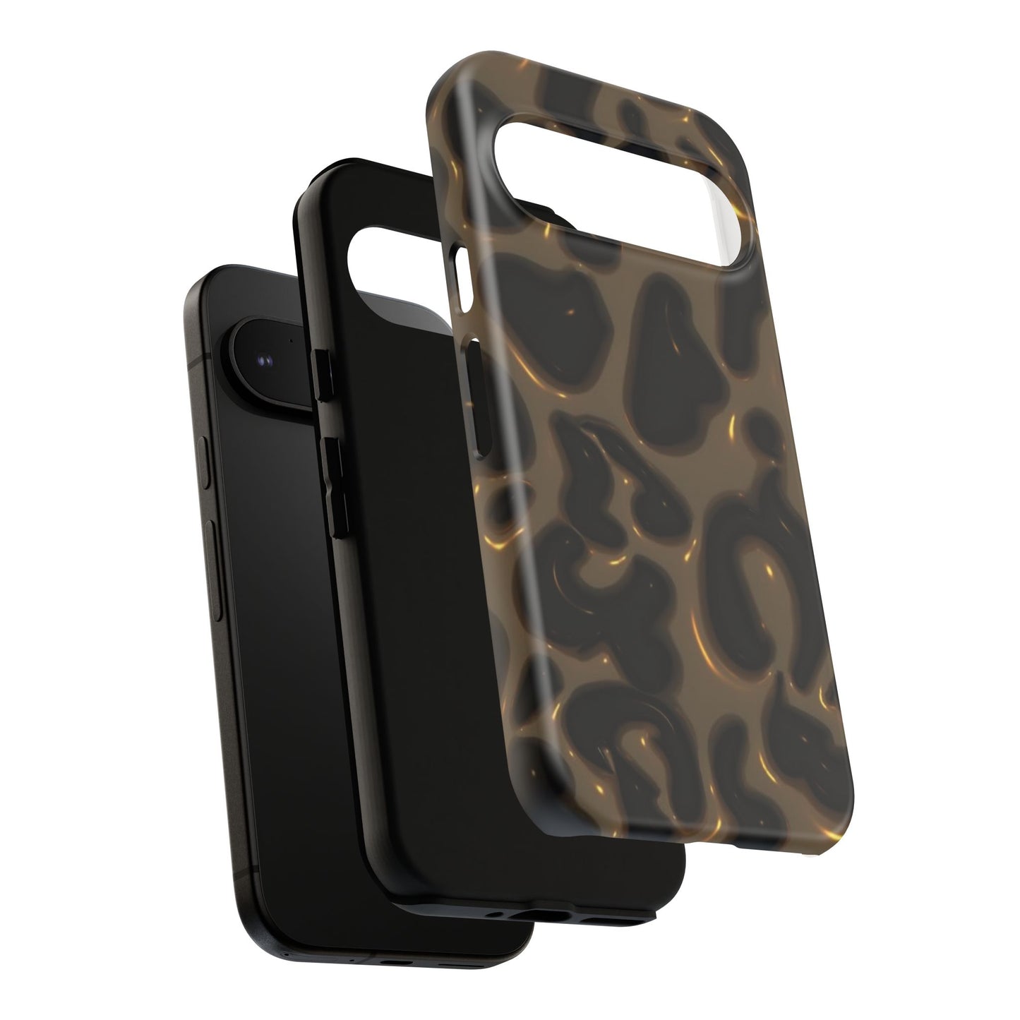 Leopard Gloss Tough Phone Case — Durable Protective iPhone Cover with Glossy Brown Animal Print