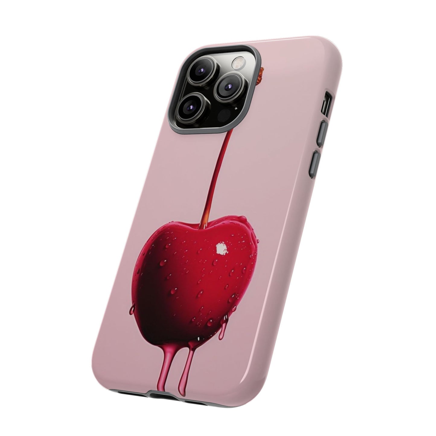 Cherry Drip Phone Case, Tough Phone Cover, Cute Cherry Accessory, Trendy Mobile Case, Kawaii Phone Case, Gift for Her
