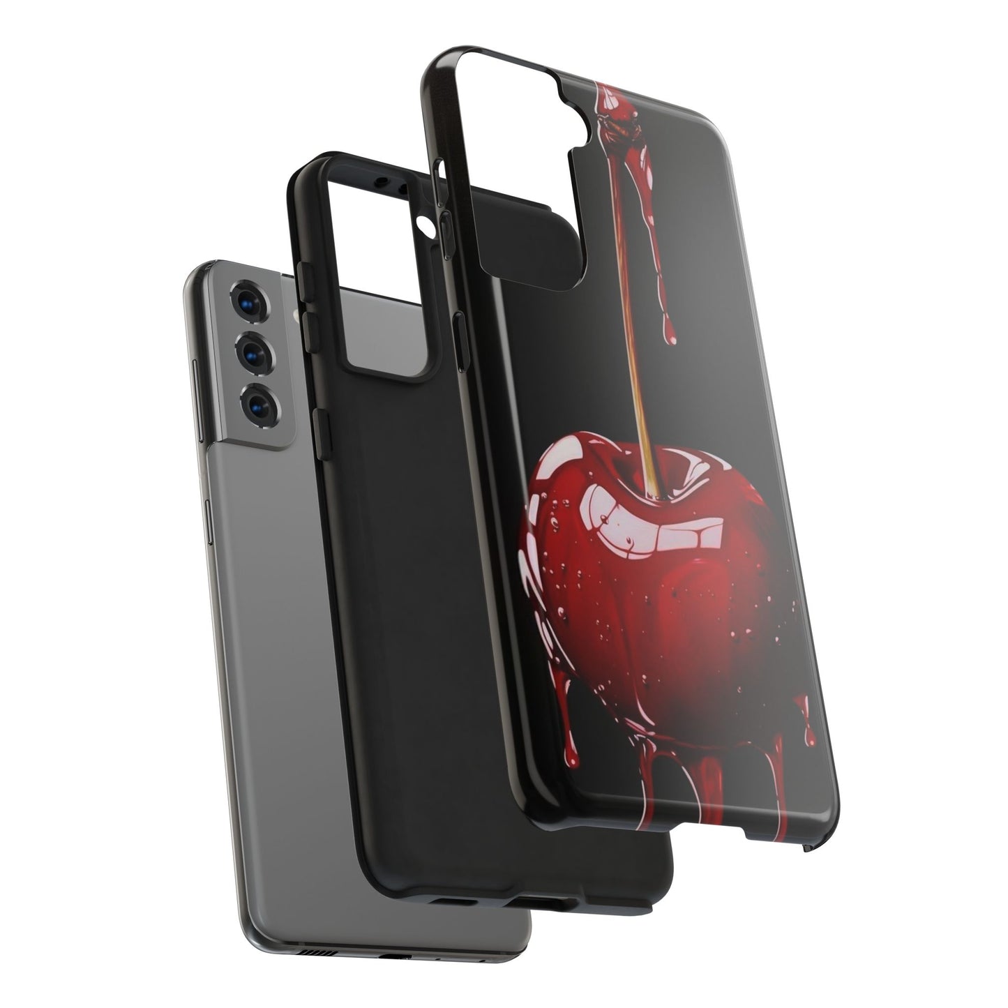 Dripping Cherry Tough Phone Case - Stylish Protection for Your Device