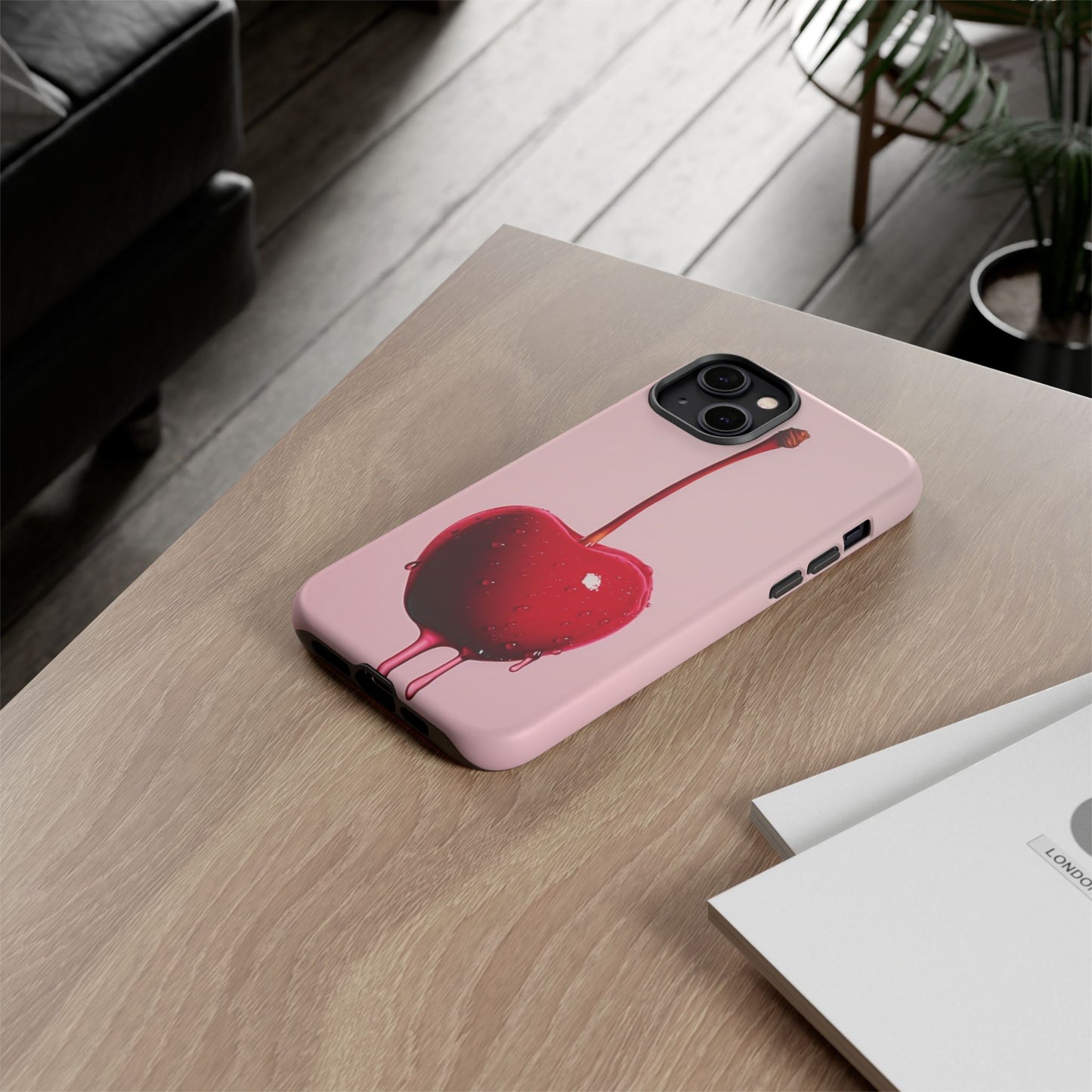 Cherry Drip Phone Case, Tough Phone Cover, Cute Cherry Accessory, Trendy Mobile Case, Kawaii Phone Case, Gift for Her