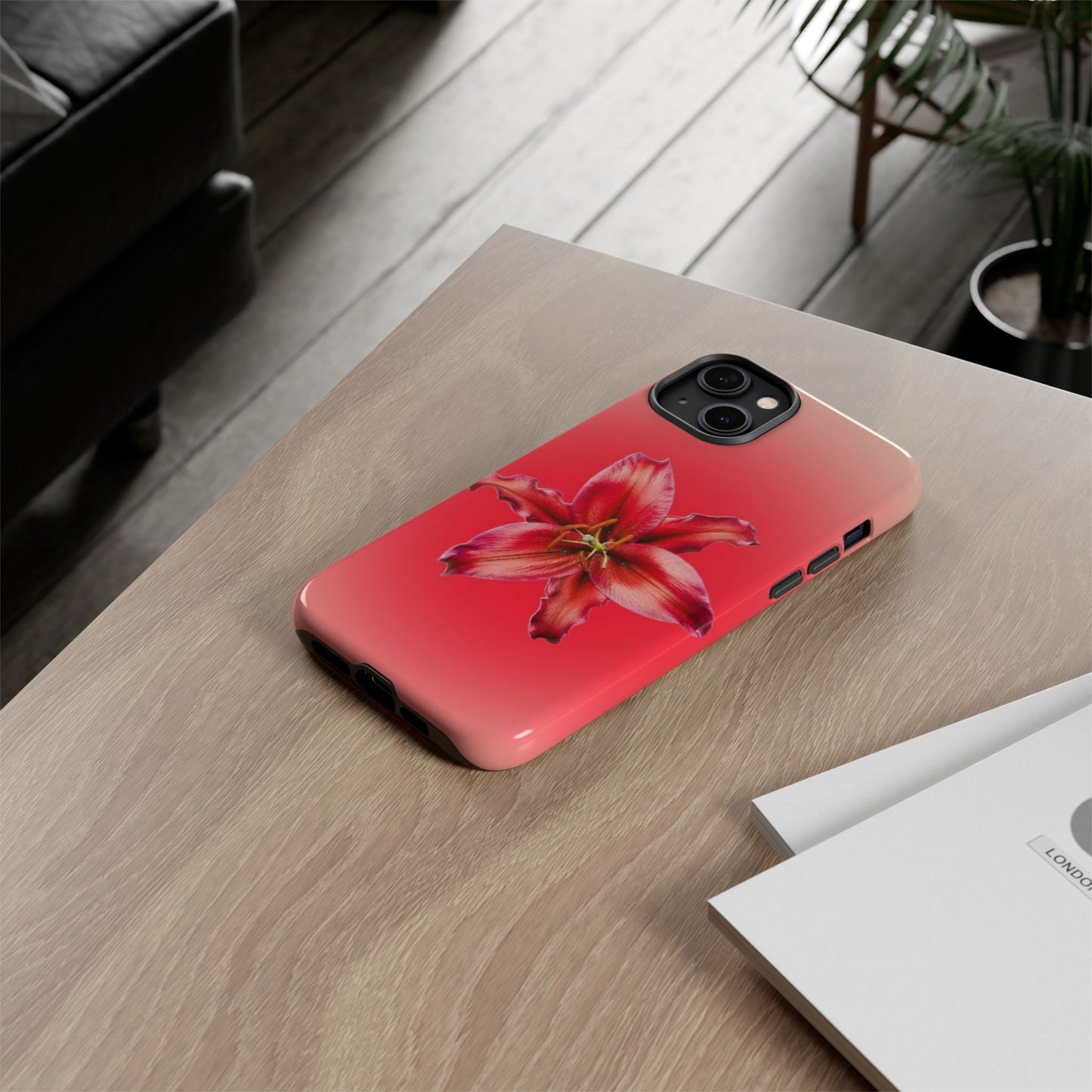 Phone Case - Vibrant Red Lily Glossy & Matte Tough Case