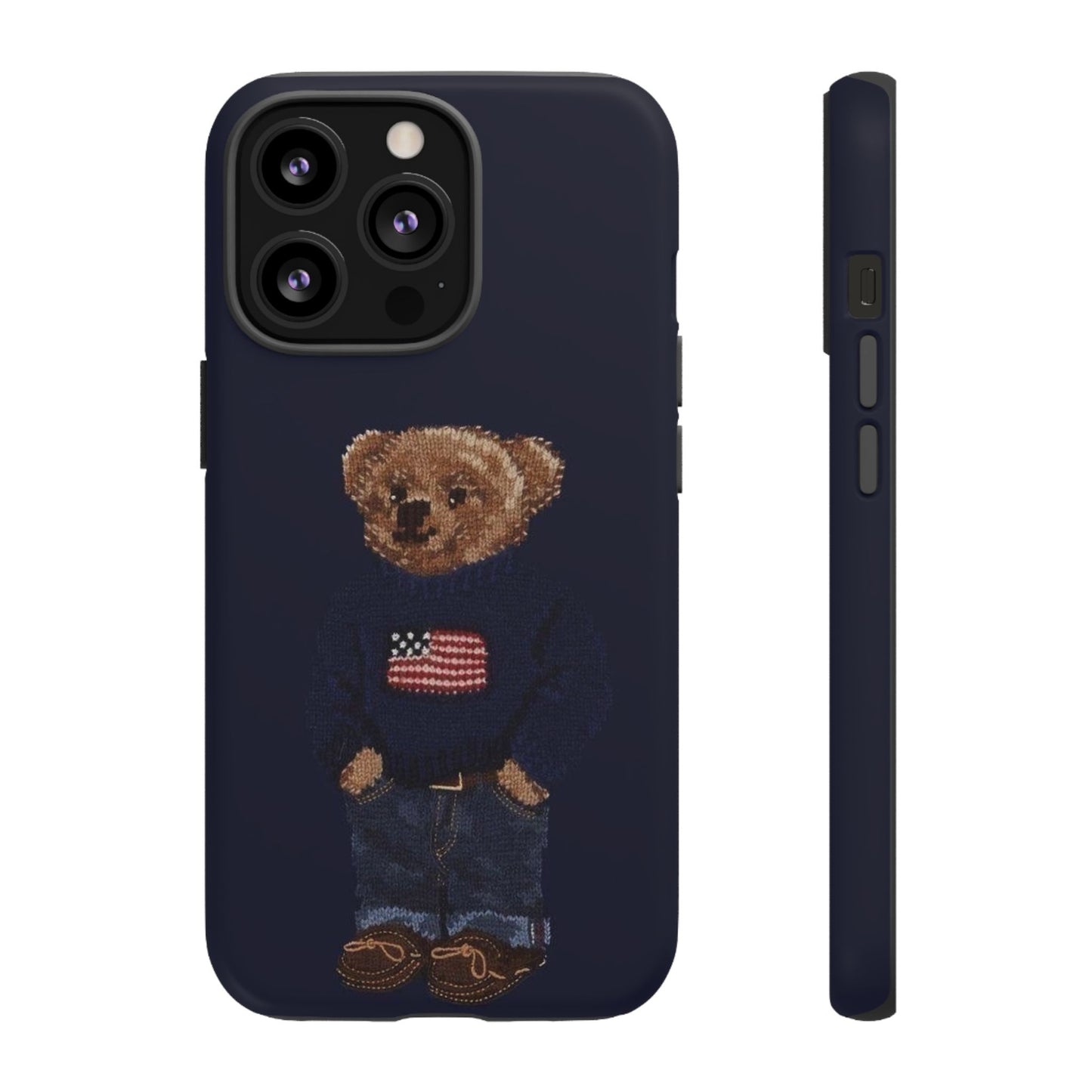 Patriotic Polo Bear Phone Case — Navy Protective Tough Case