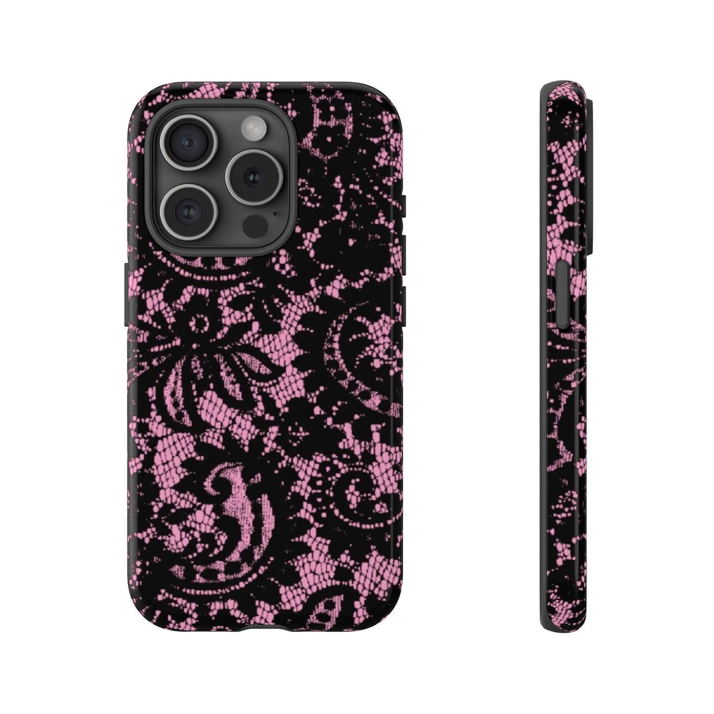 Phone Case — Pink Lace Floral Tough Protective Case