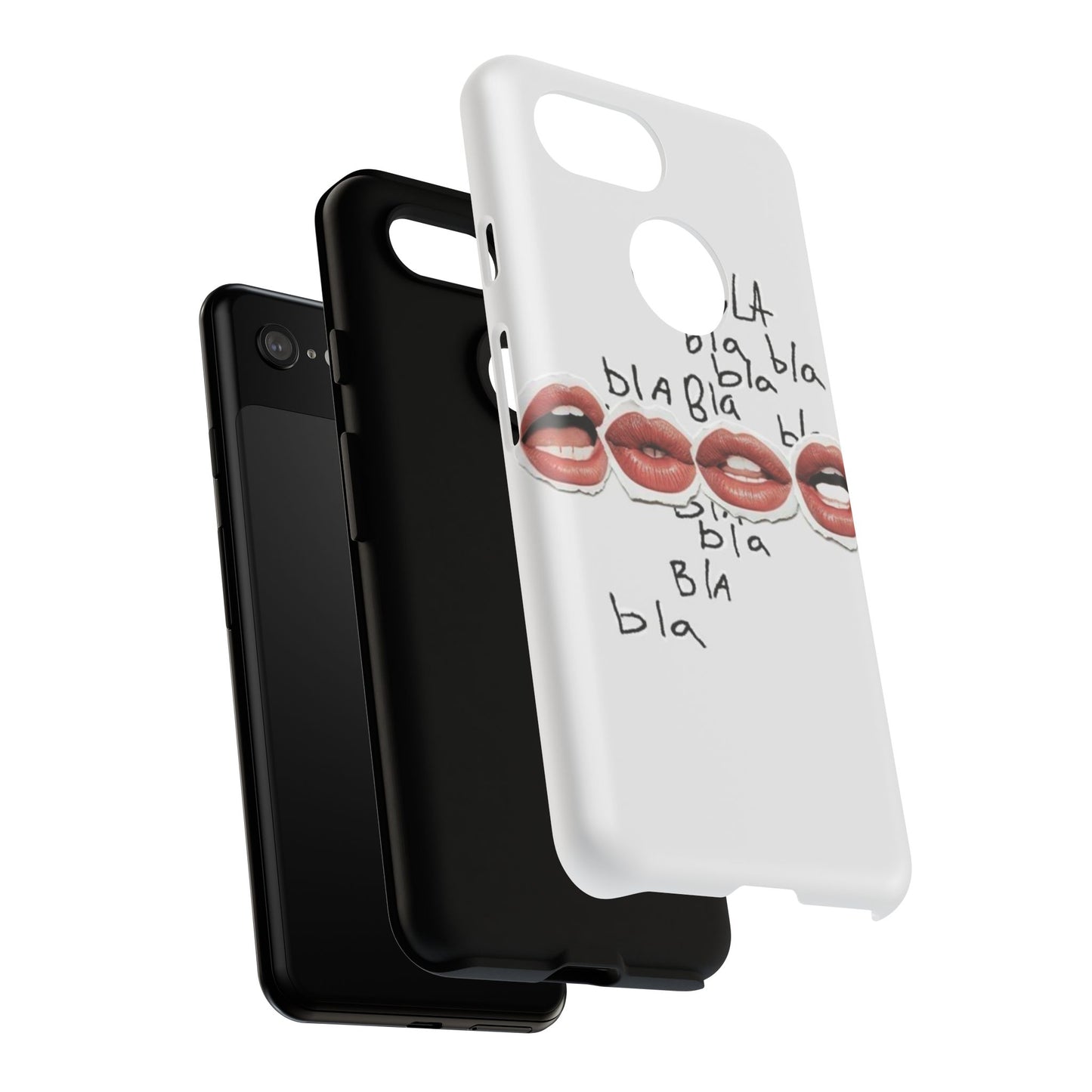Playful Phone Case with Lips Design - Tough Cases