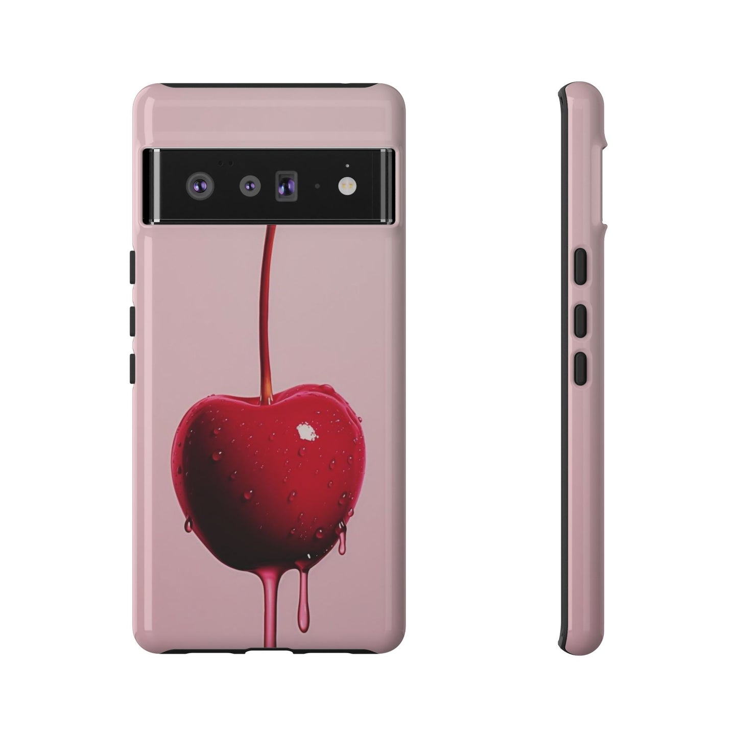 Cherry Drip Phone Case, Tough Phone Cover, Cute Cherry Accessory, Trendy Mobile Case, Kawaii Phone Case, Gift for Her