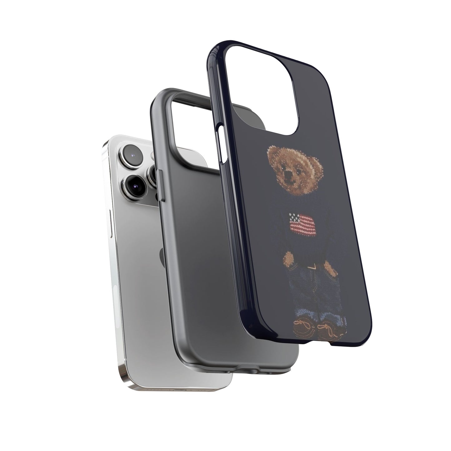 Patriotic Polo Bear Phone Case — Navy Protective Tough Case