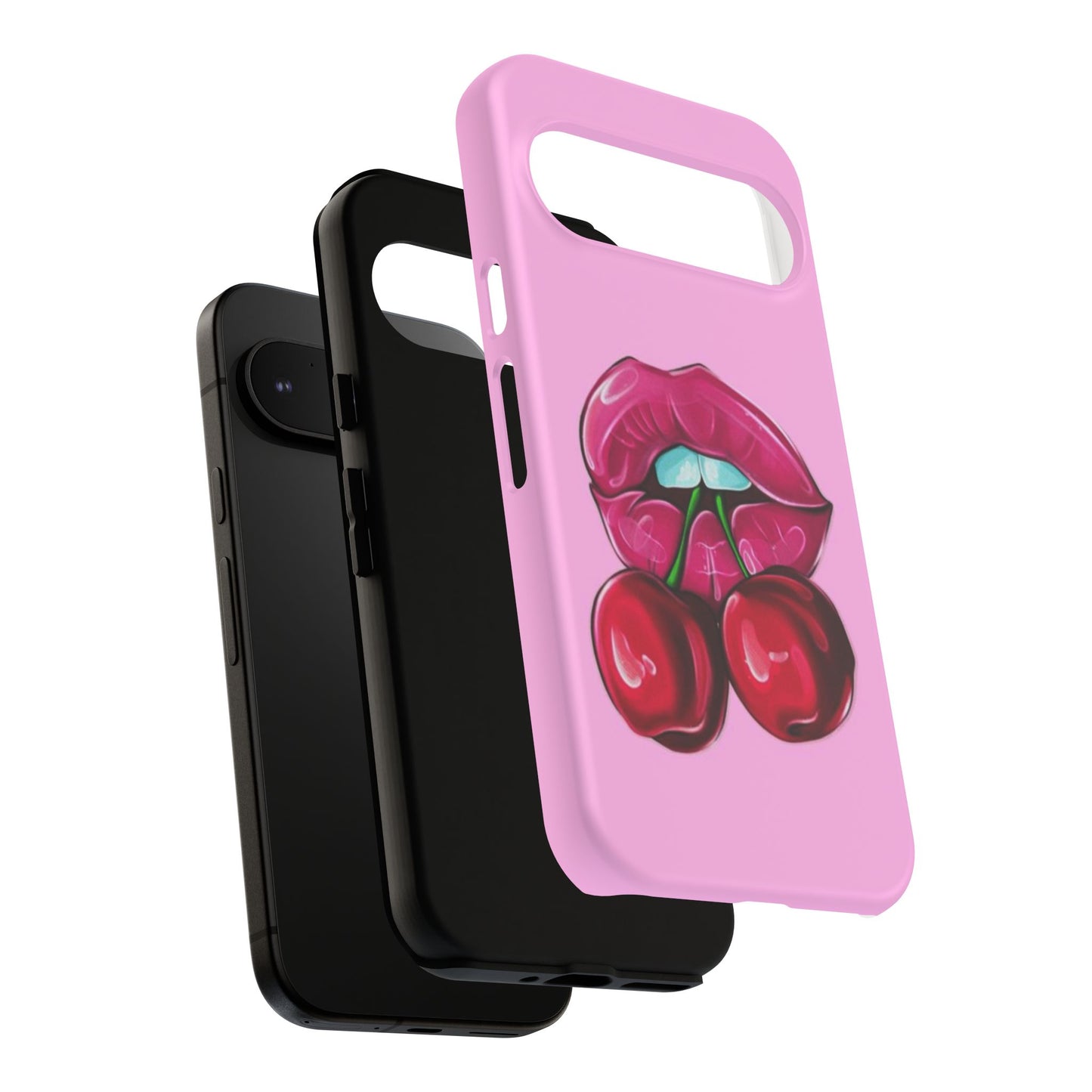 Stylish Phone Case with Cherry Kiss Design, Cute Gift for Her, Trendy Mobile Accessory, Perfect for Birthdays, Valentine's Day, Everyday Use