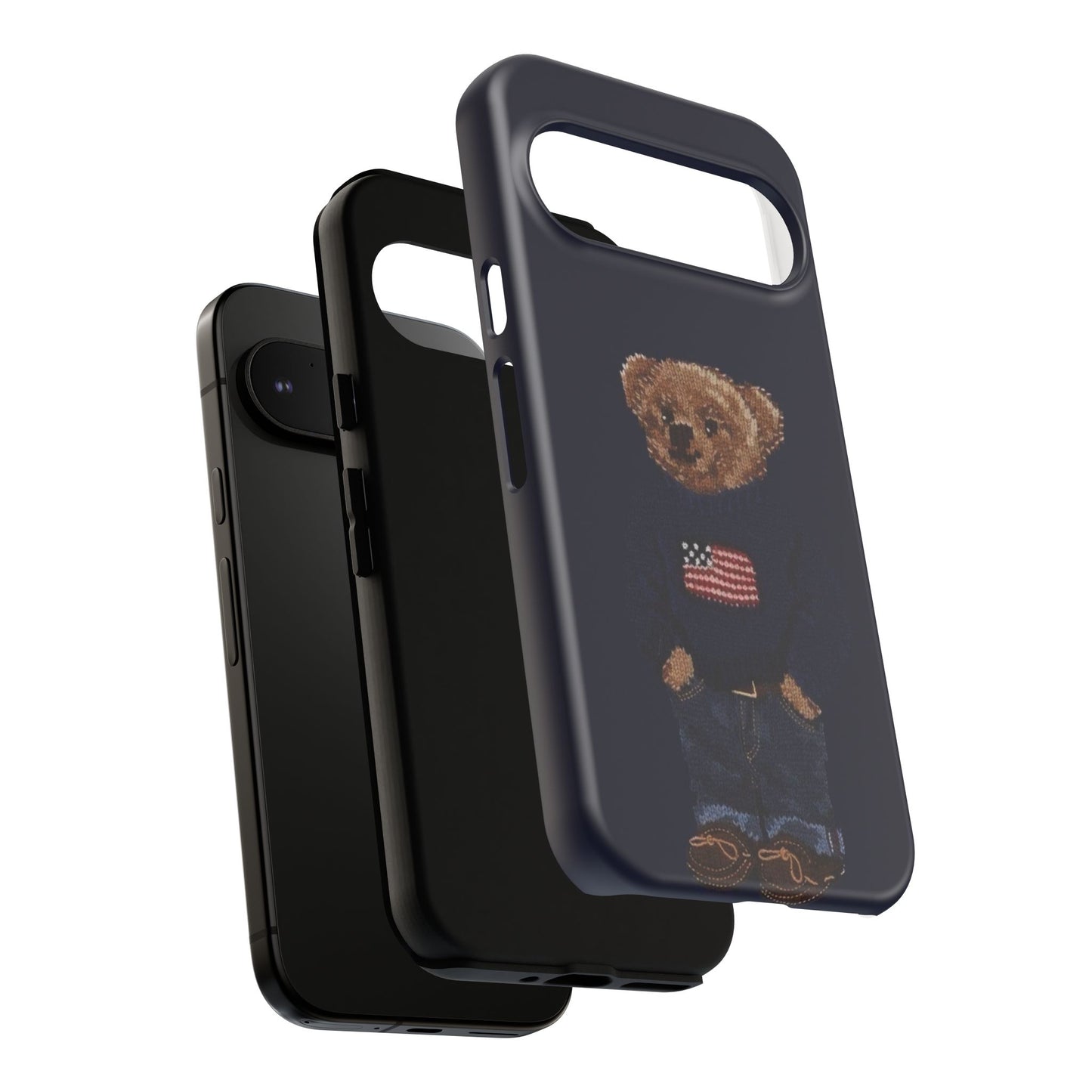 Patriotic Polo Bear Phone Case — Navy Protective Tough Case