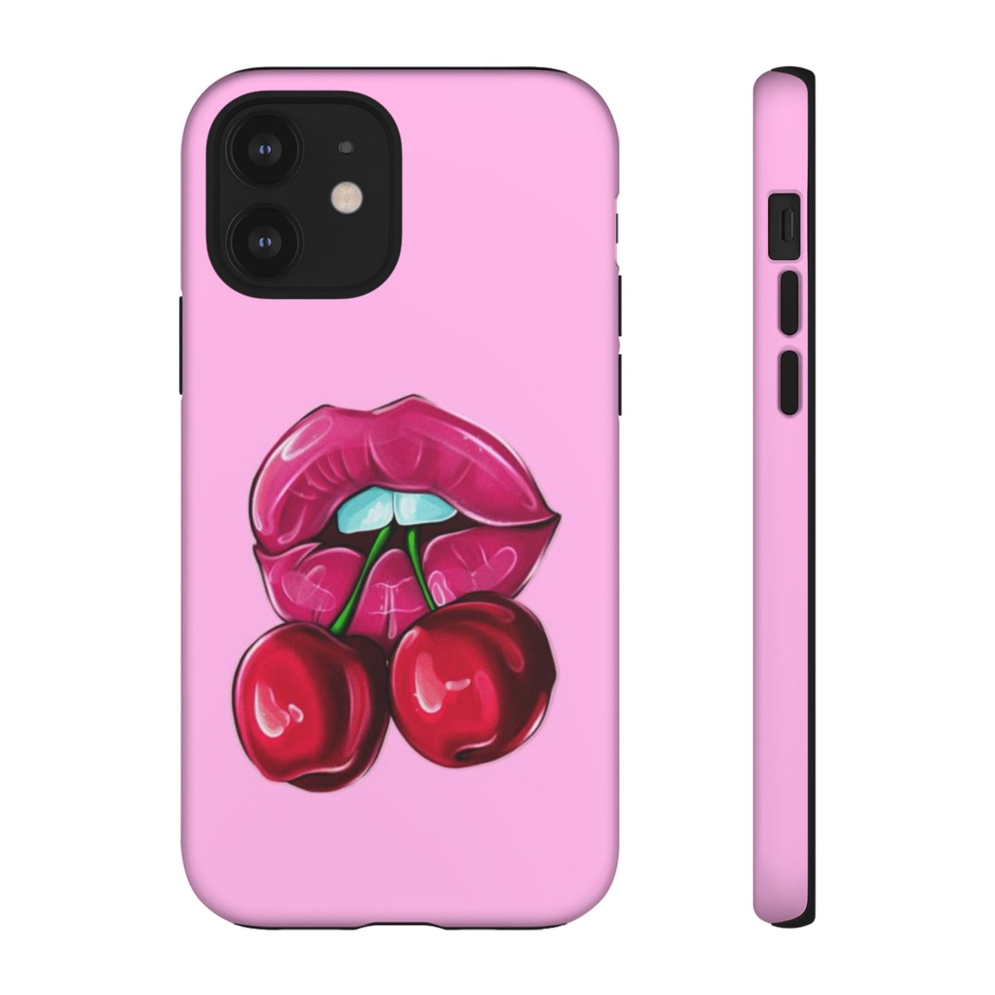 Stylish Phone Case with Cherry Kiss Design, Cute Gift for Her, Trendy Mobile Accessory, Perfect for Birthdays, Valentine's Day, Everyday Use