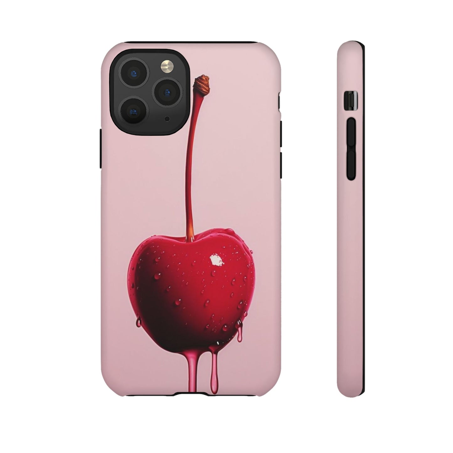 Cherry Drip Phone Case, Tough Phone Cover, Cute Cherry Accessory, Trendy Mobile Case, Kawaii Phone Case, Gift for Her