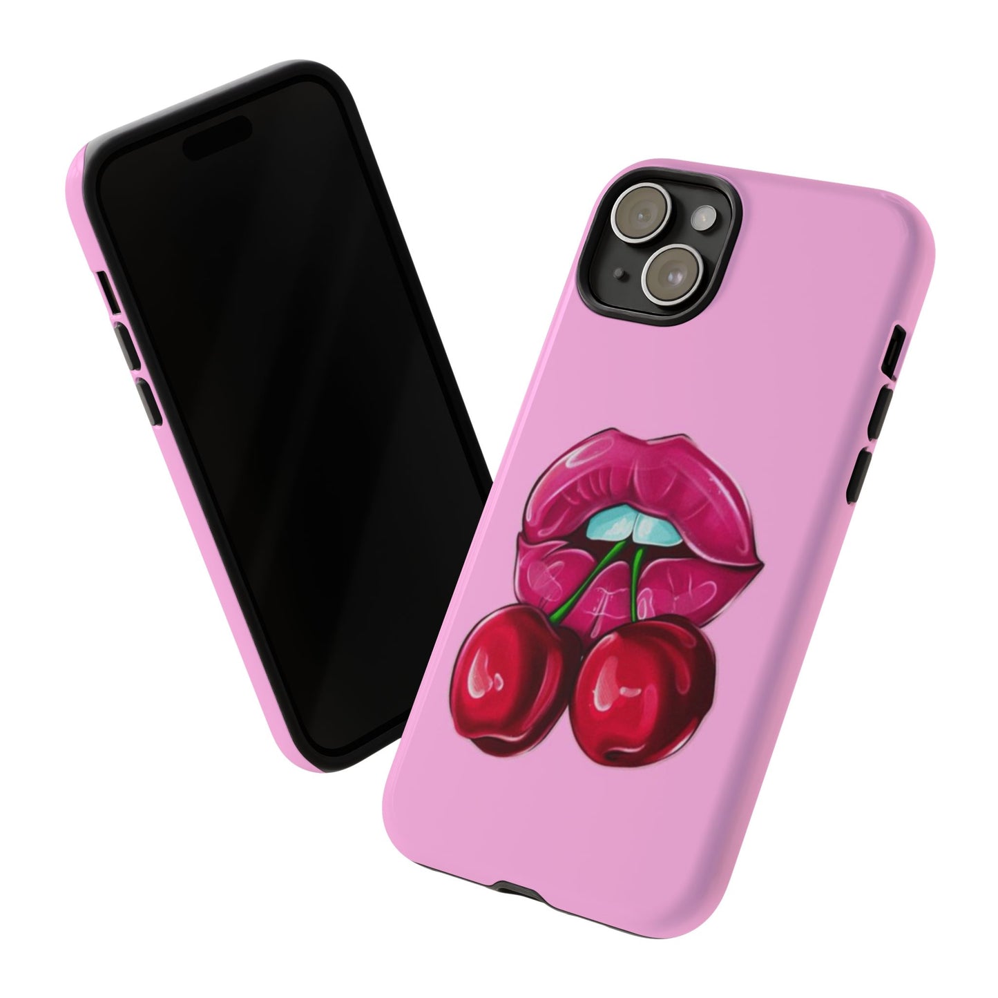 Stylish Phone Case with Cherry Kiss Design, Cute Gift for Her, Trendy Mobile Accessory, Perfect for Birthdays, Valentine's Day, Everyday Use