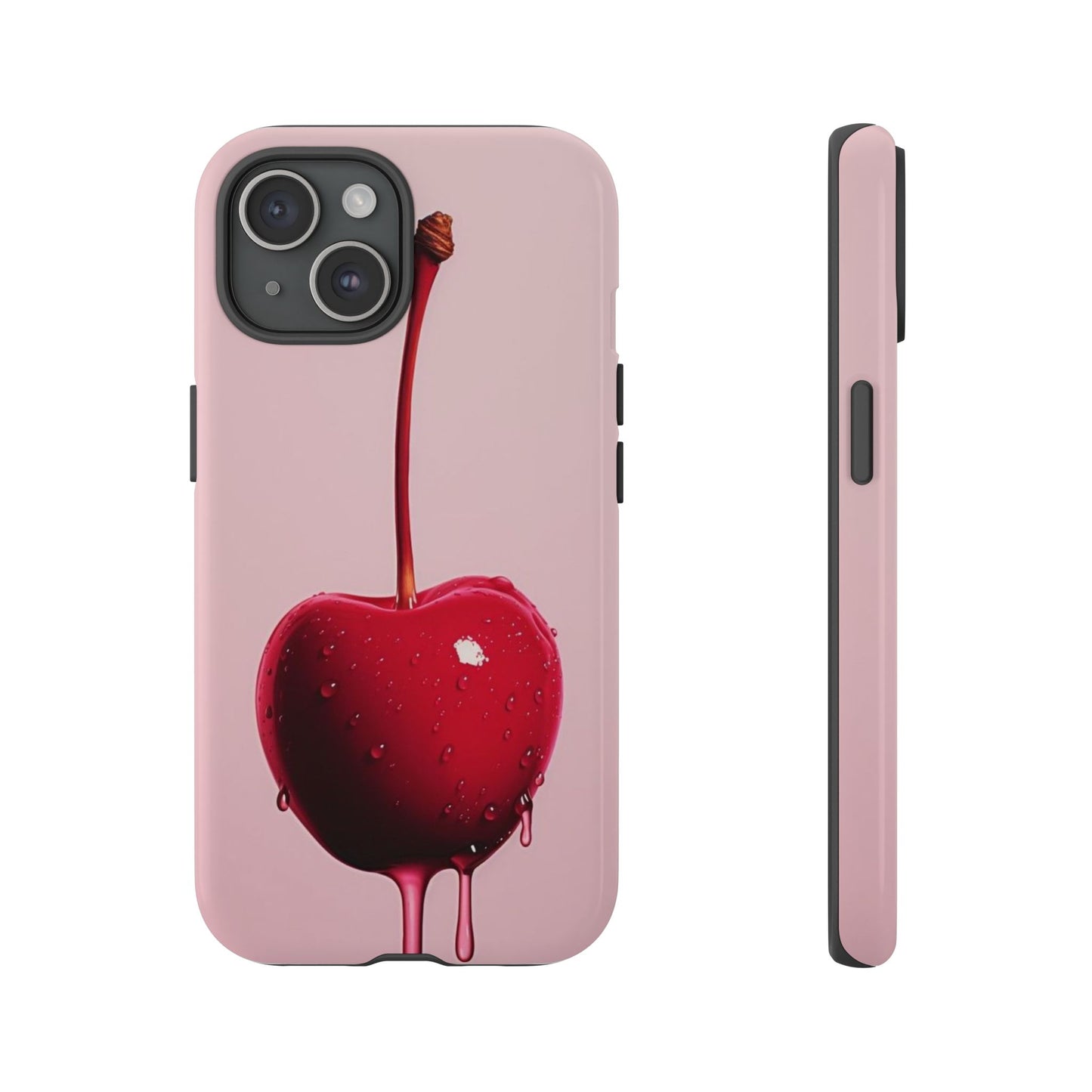 Cherry Drip Phone Case, Tough Phone Cover, Cute Cherry Accessory, Trendy Mobile Case, Kawaii Phone Case, Gift for Her