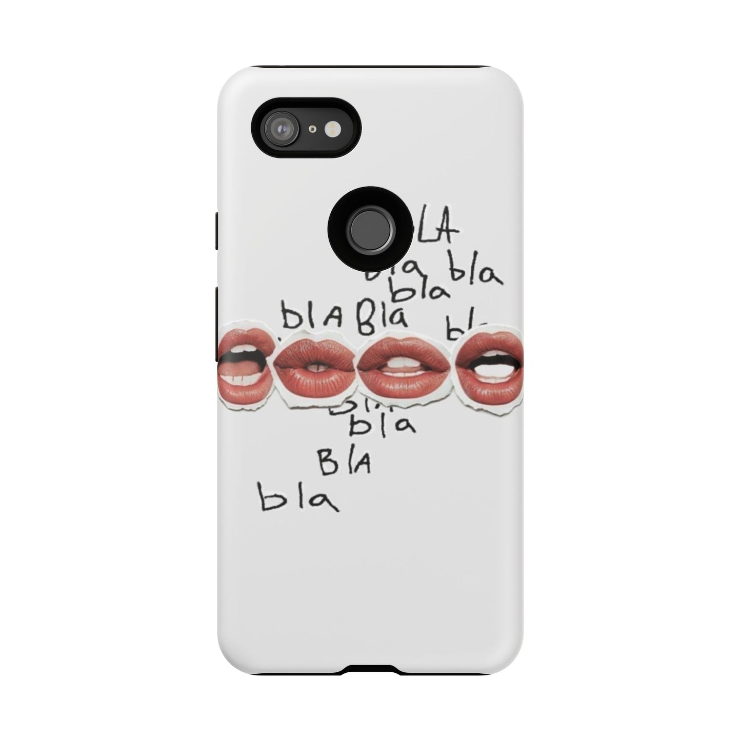 Playful Phone Case with Lips Design - Tough Cases