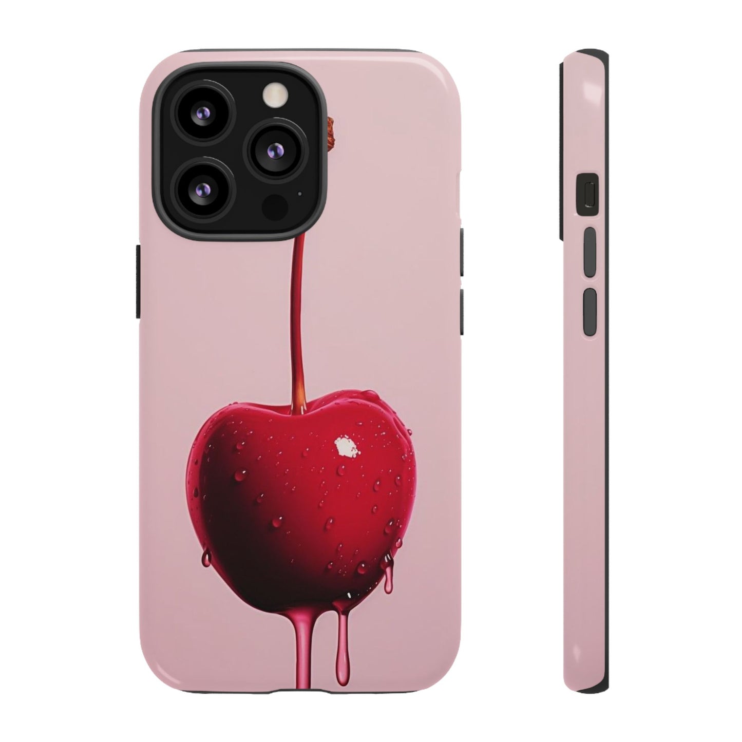 Cherry Drip Phone Case, Tough Phone Cover, Cute Cherry Accessory, Trendy Mobile Case, Kawaii Phone Case, Gift for Her
