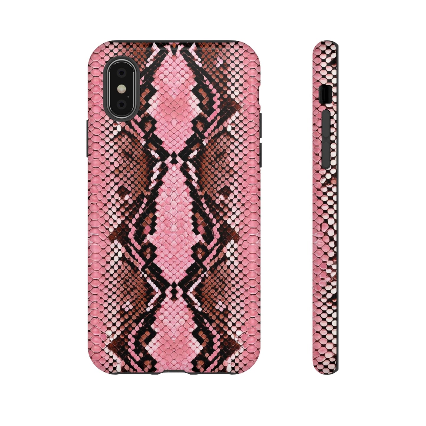 Pink Snake Skin Tough Phone Case — Protective Stylish iPhone Cover